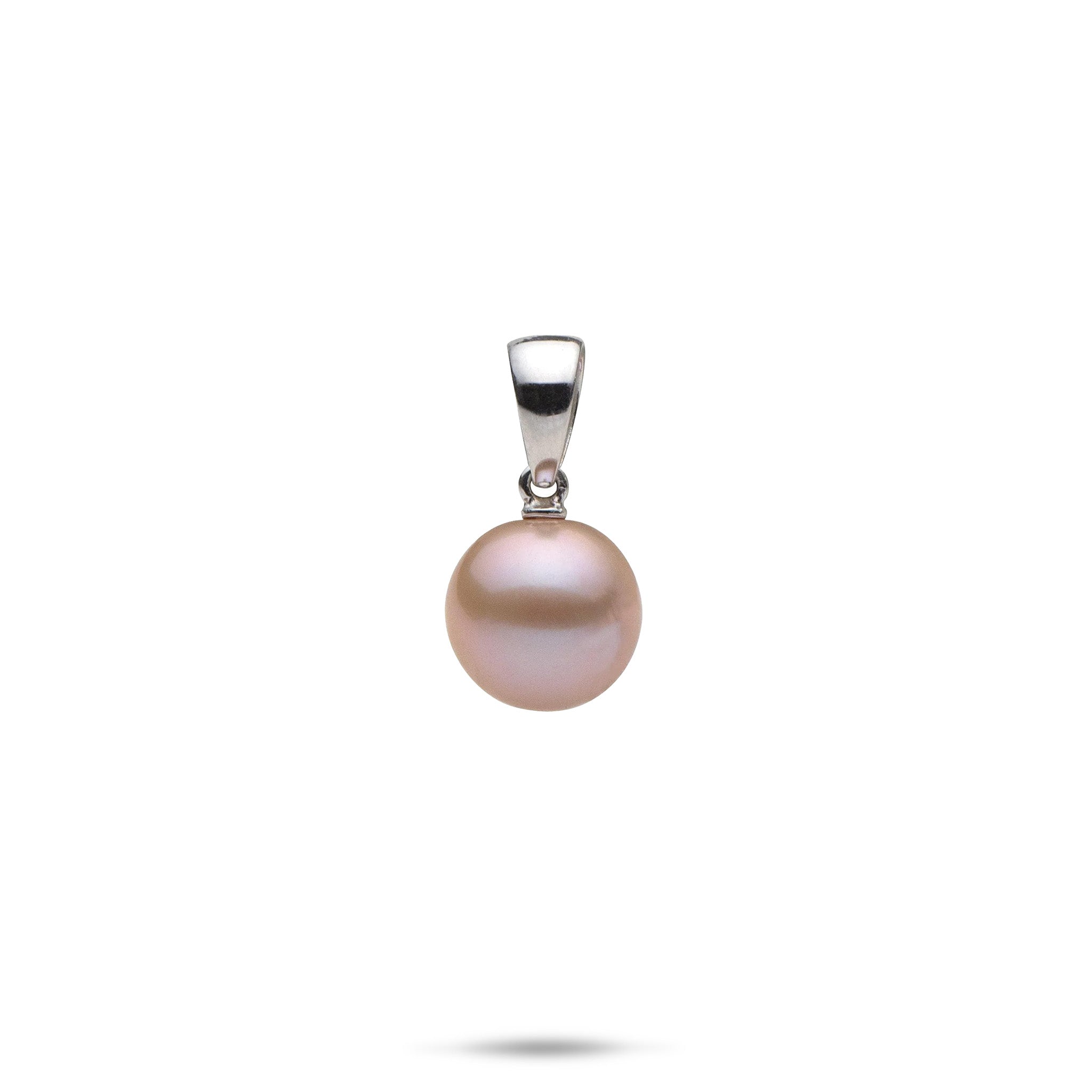 Lavender Freshwater Pearl Pendant in White Gold - 9-10mm