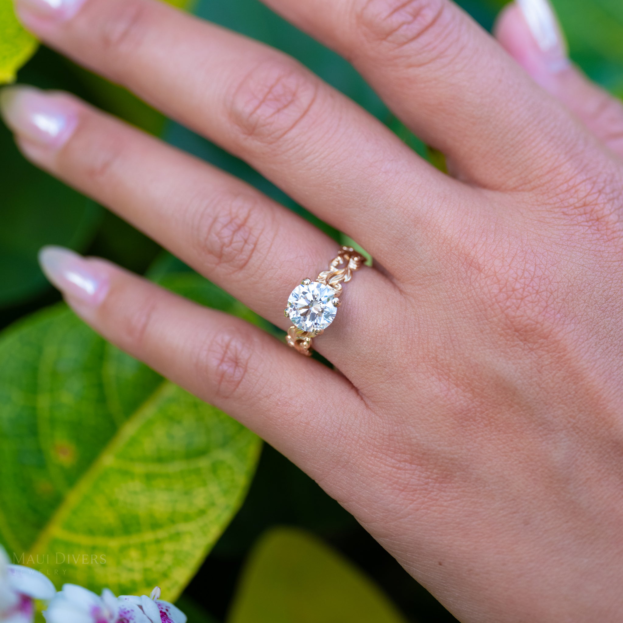 Living Heirloom Solitaire Lab Grown Diamond Engagement Ring in Gold
