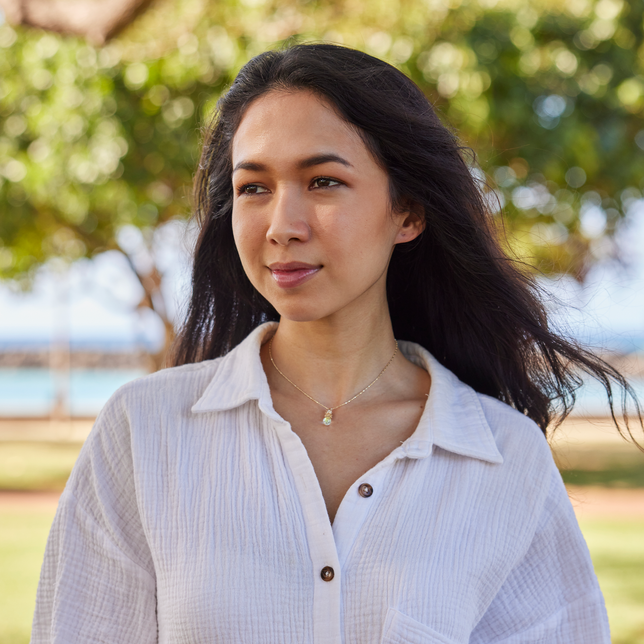 Crystal Pineapple Pendant in Gold - 20mm