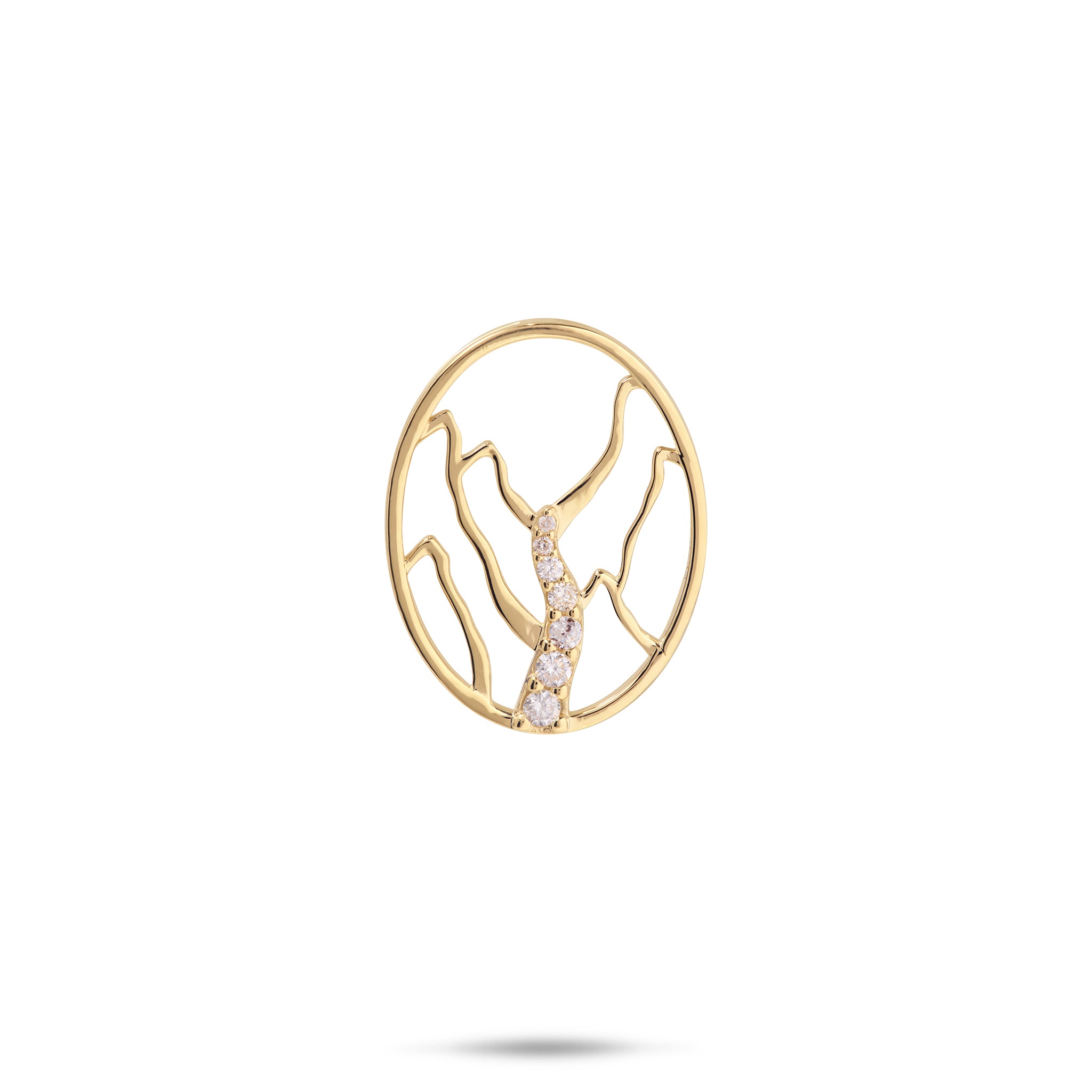 Koʻolau Waterfall Pendant in Gold with Diamonds - 20mm