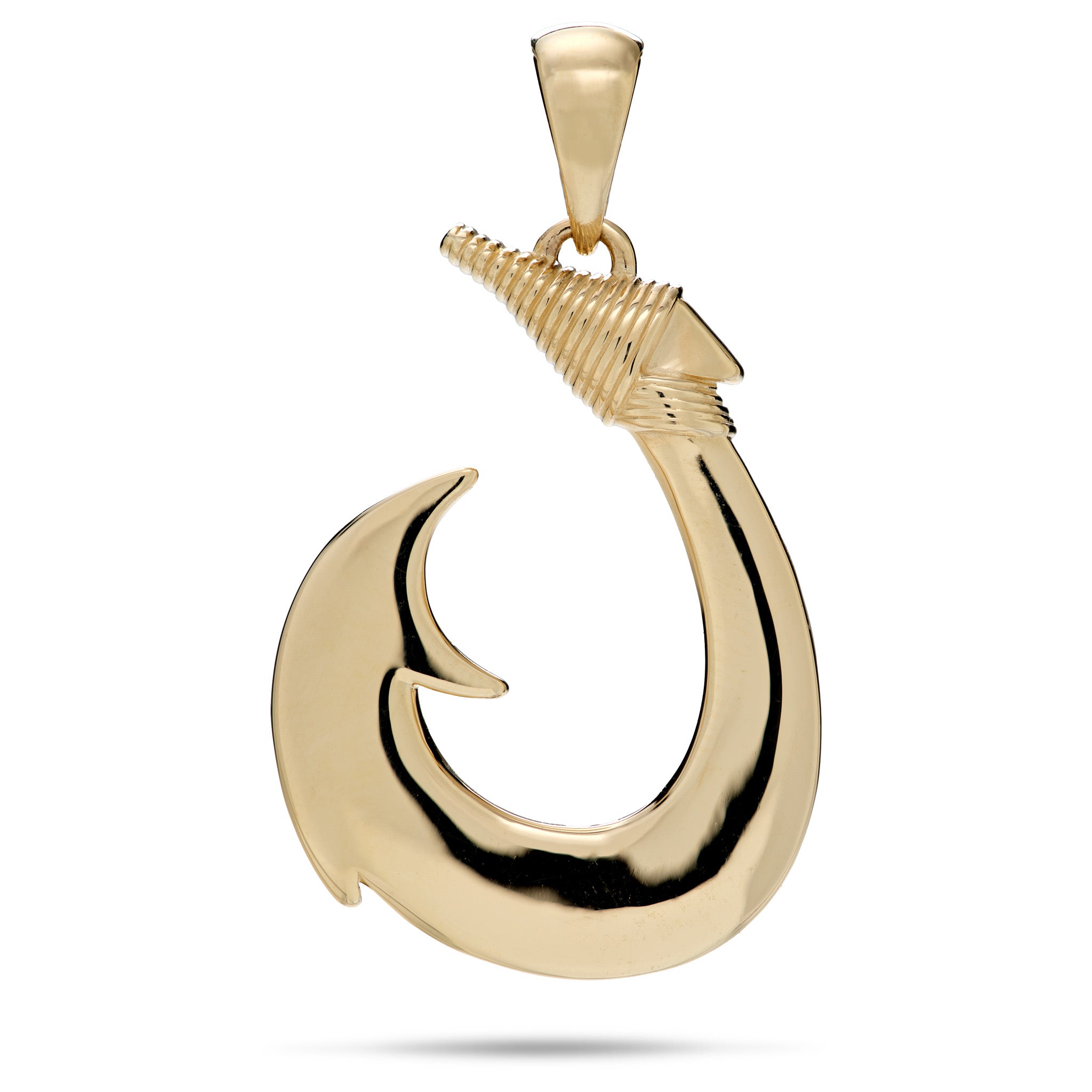 Backside of Fish Hook Pendant in Gold