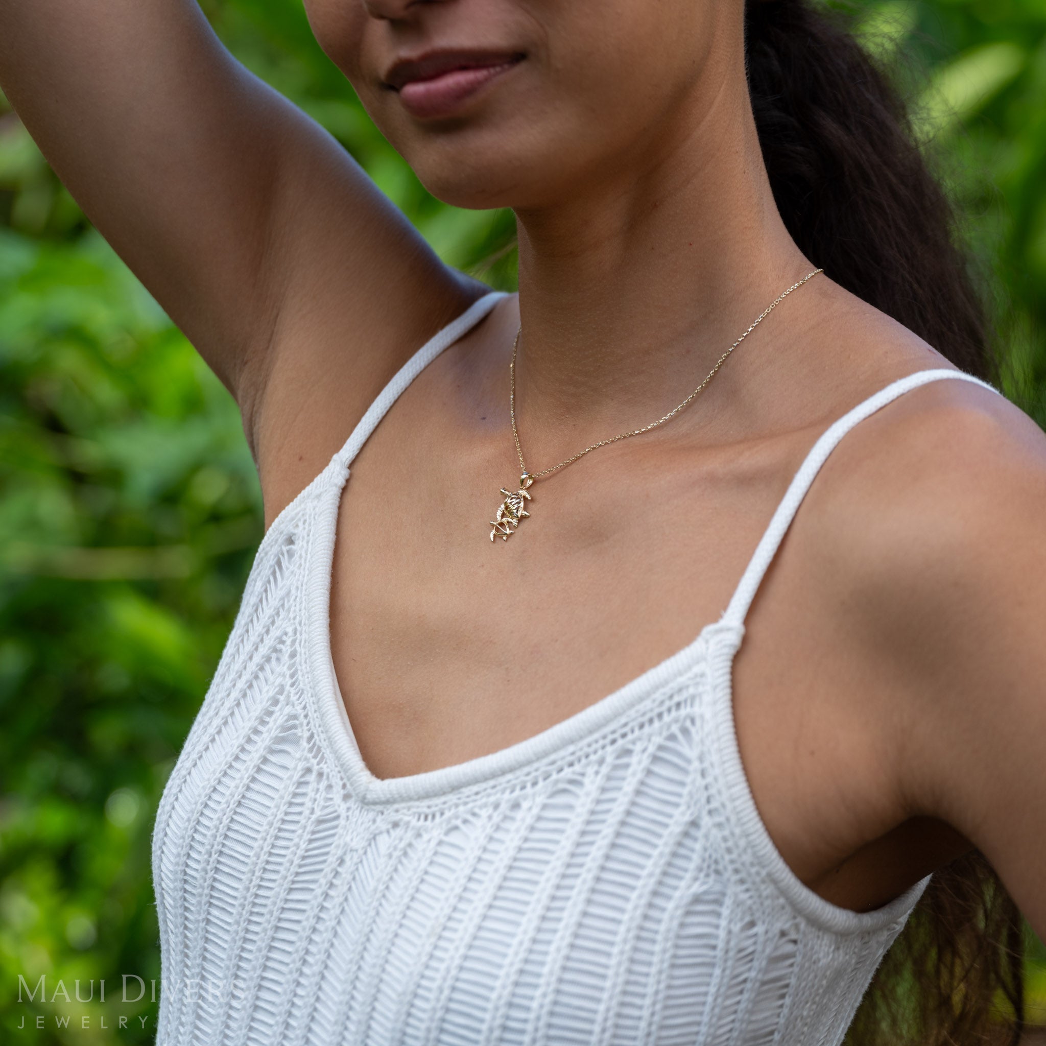 Honu ʻOhana (Family) Pendant in Gold - 19mm