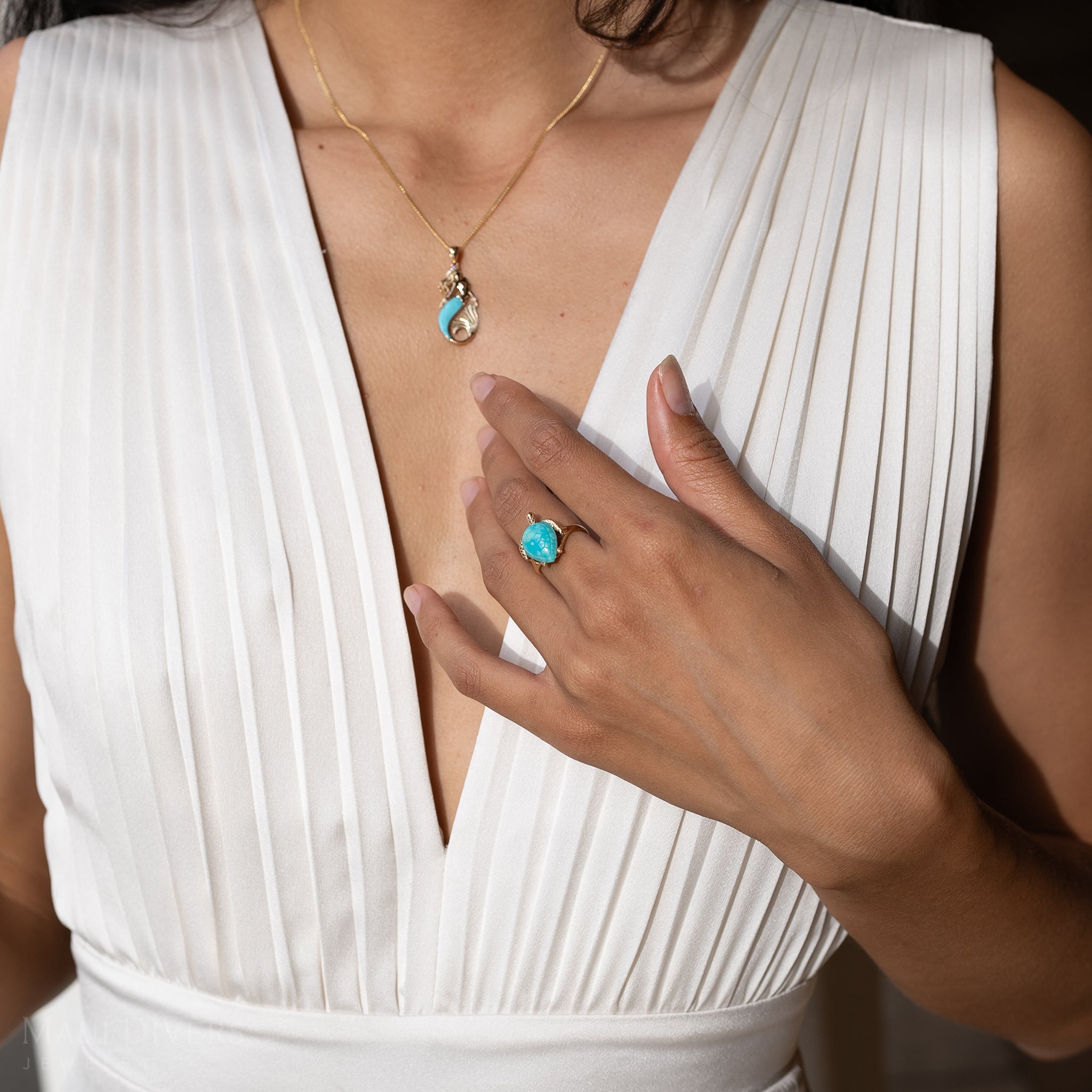 金のターコイズリング-18mm