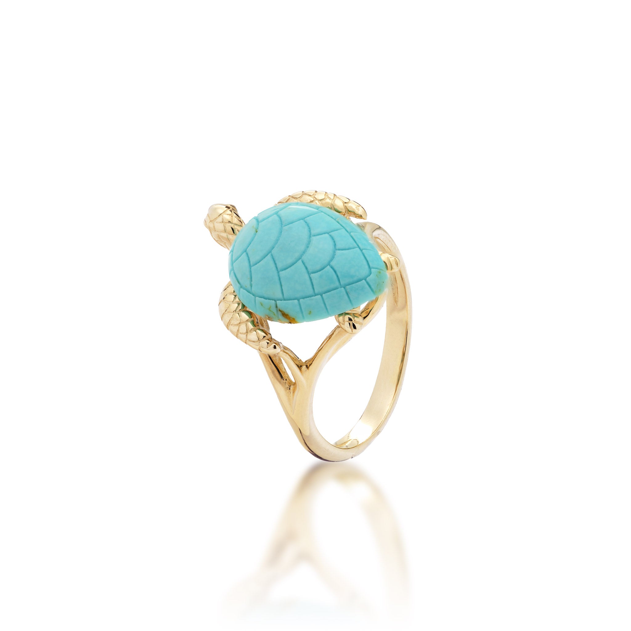 Honu Turquoise Ring in Gold - 18mm