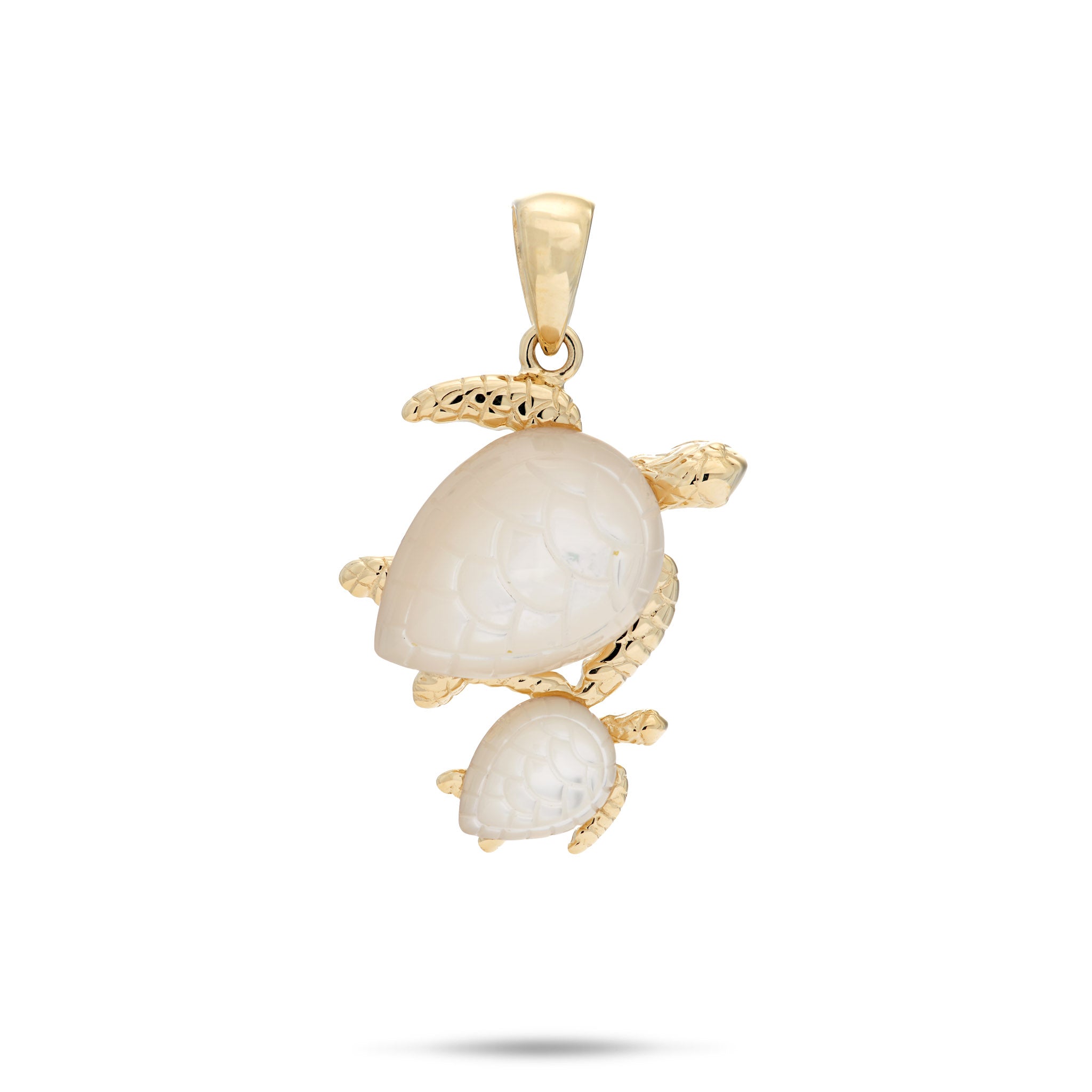 Honu Mother of Pearl Pendant in Gold - 22mm