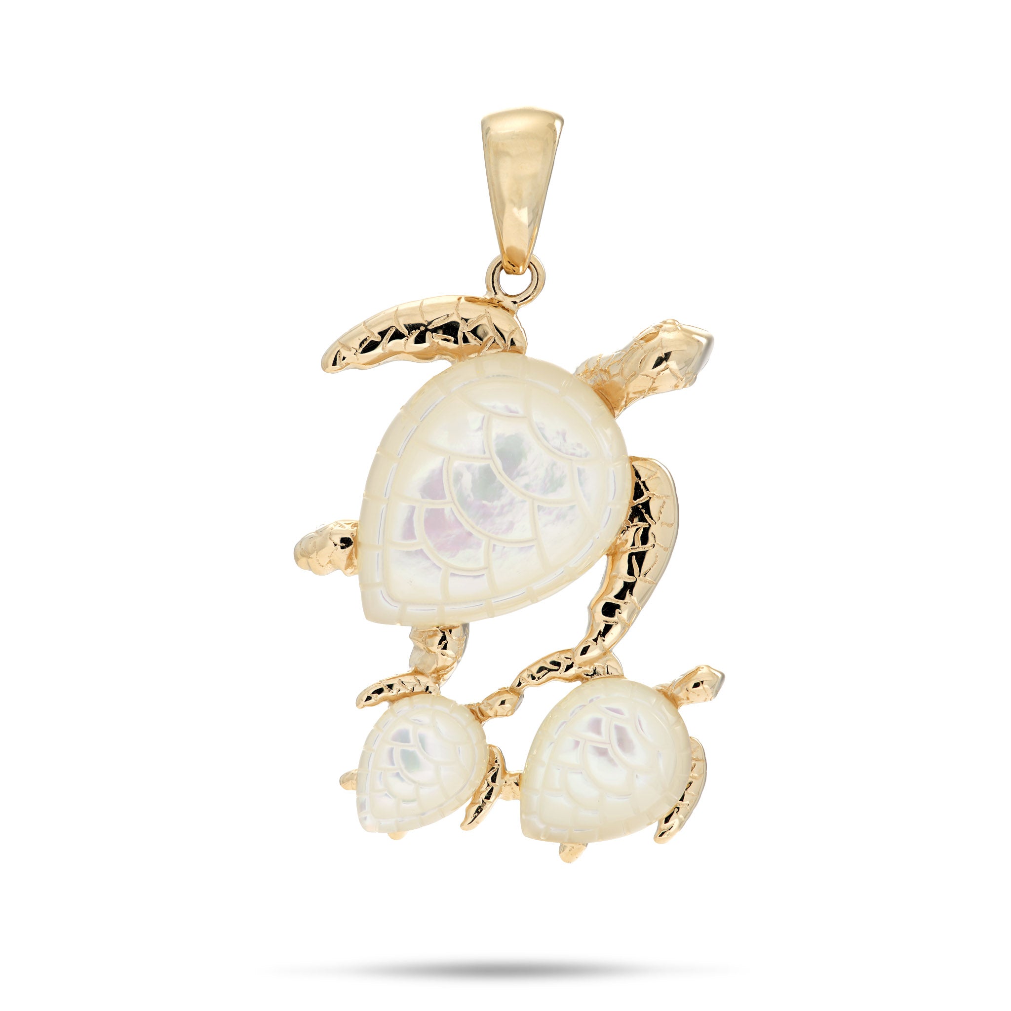Honu Mother of Pearl Pendant in Gold - 29mm