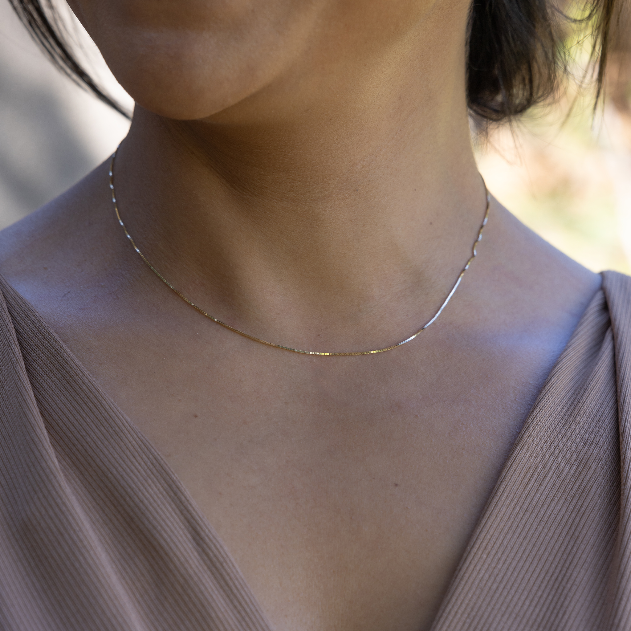 0.8mm Venetian Box Chain in Gold