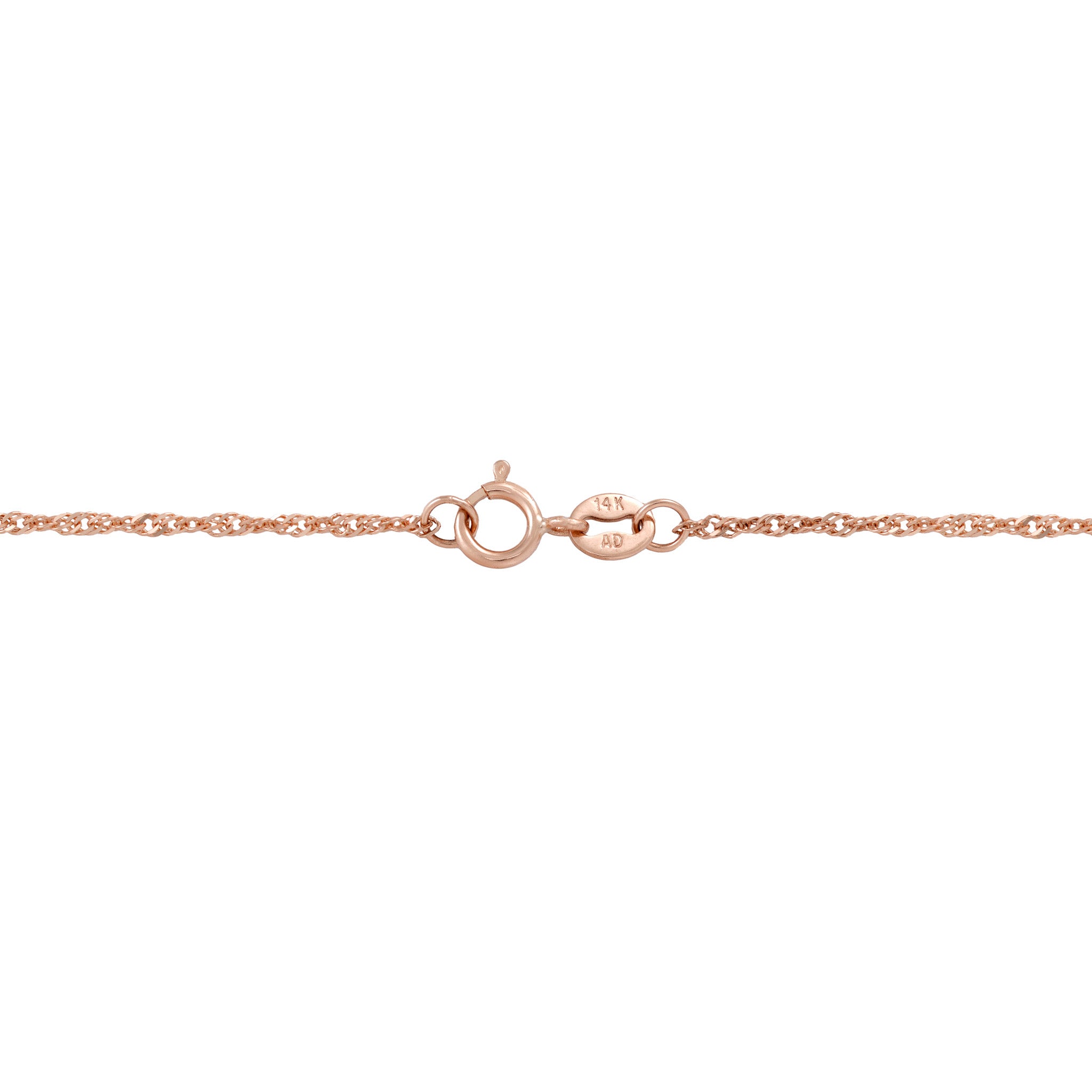 1.0mm Singapore Chain in Rose Gold