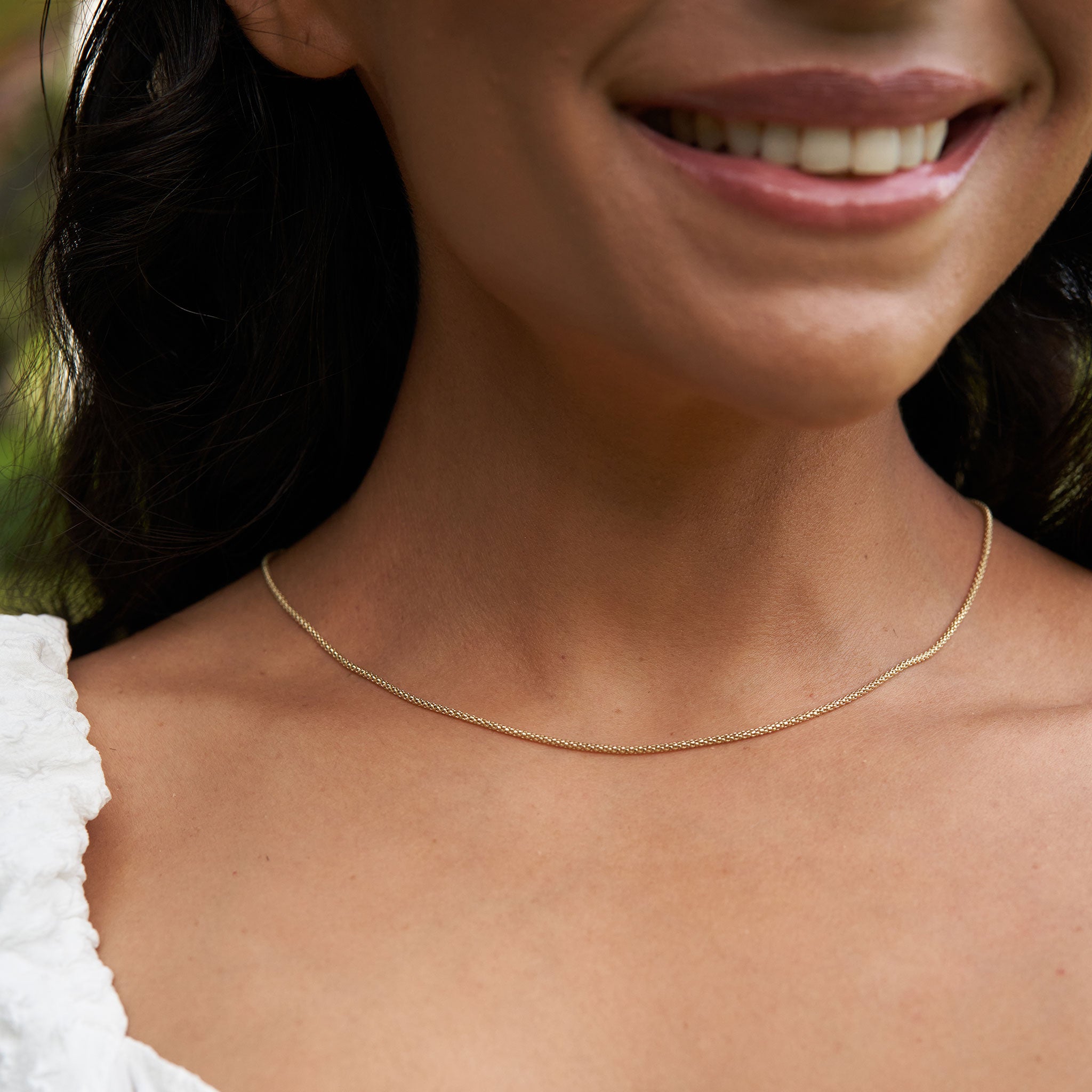 18" 1.6mm Popcorn Chain in Gold