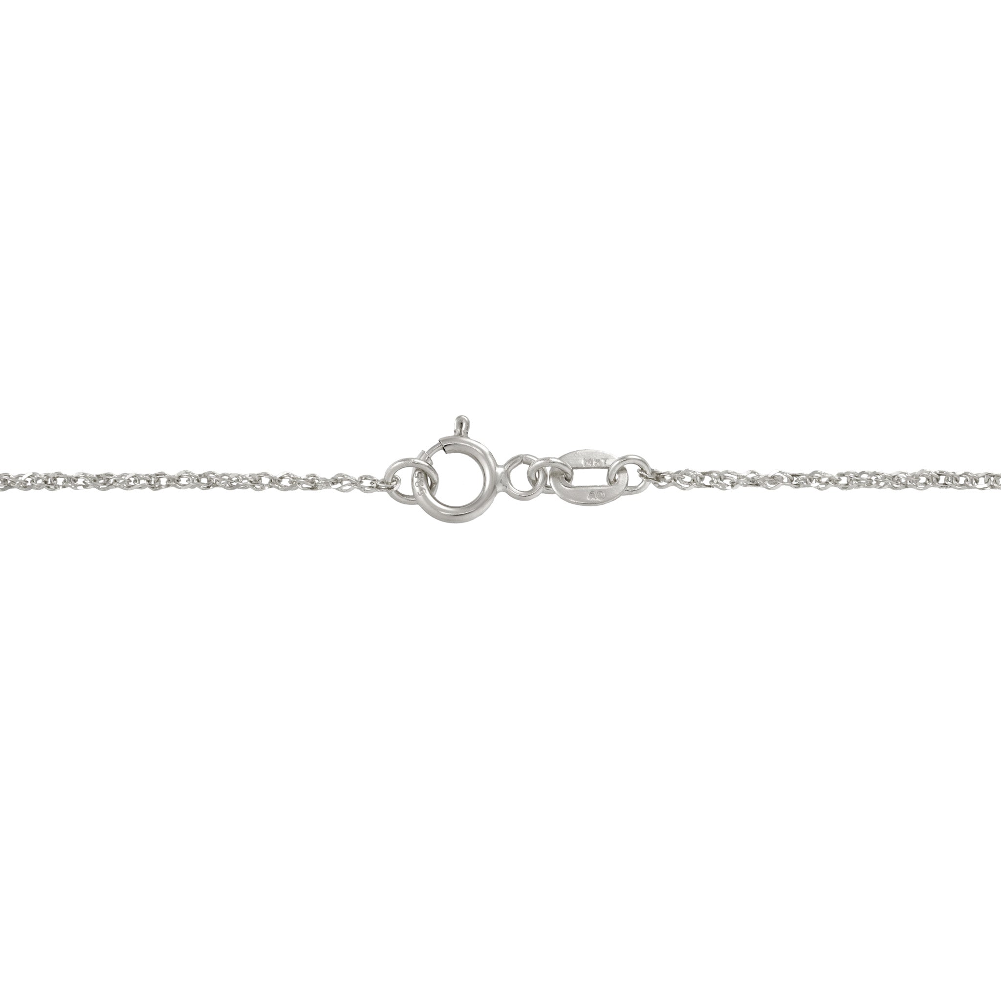 0.8mm Baby Rope Chain in White Gold