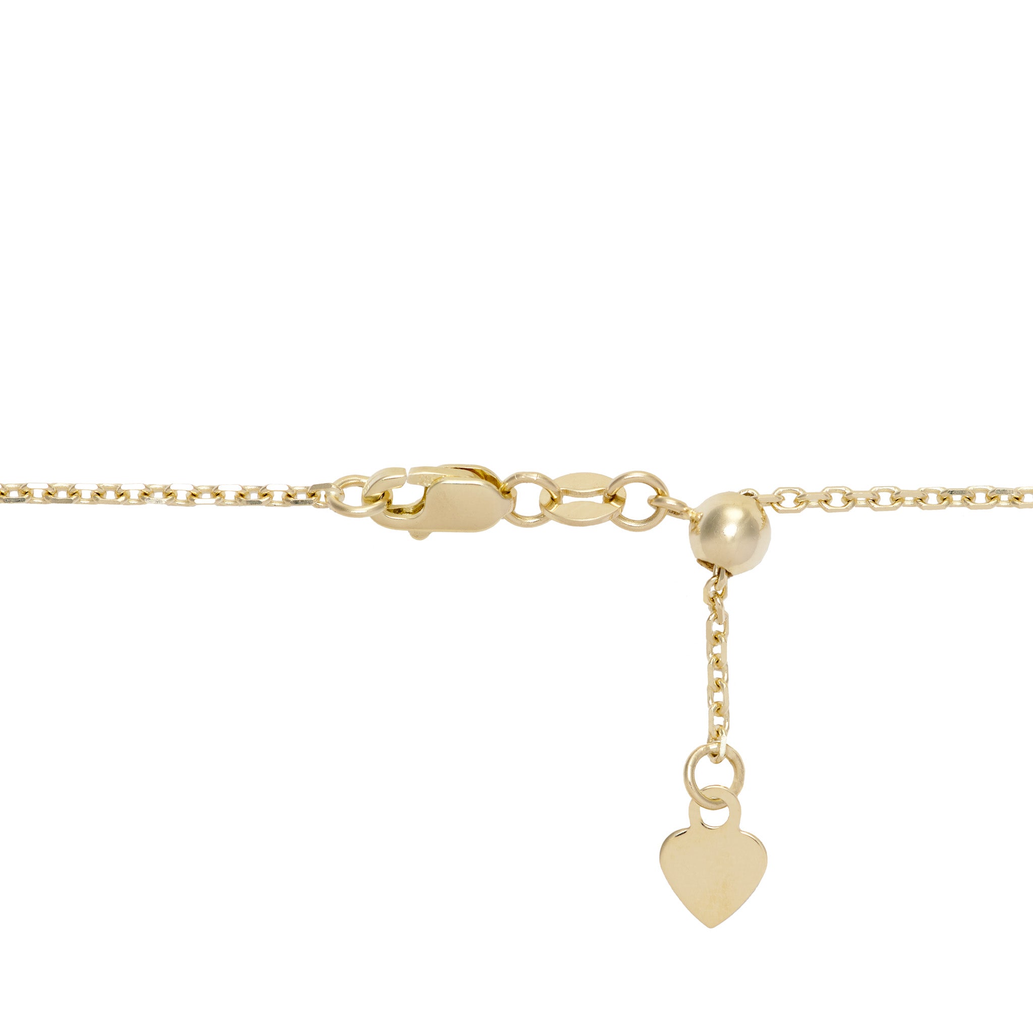 24" Adjustable 1.0mm Cable Chain in 14k Yellow Gold with Lobster Claw Clasp and Adjustable Ball Mechanism