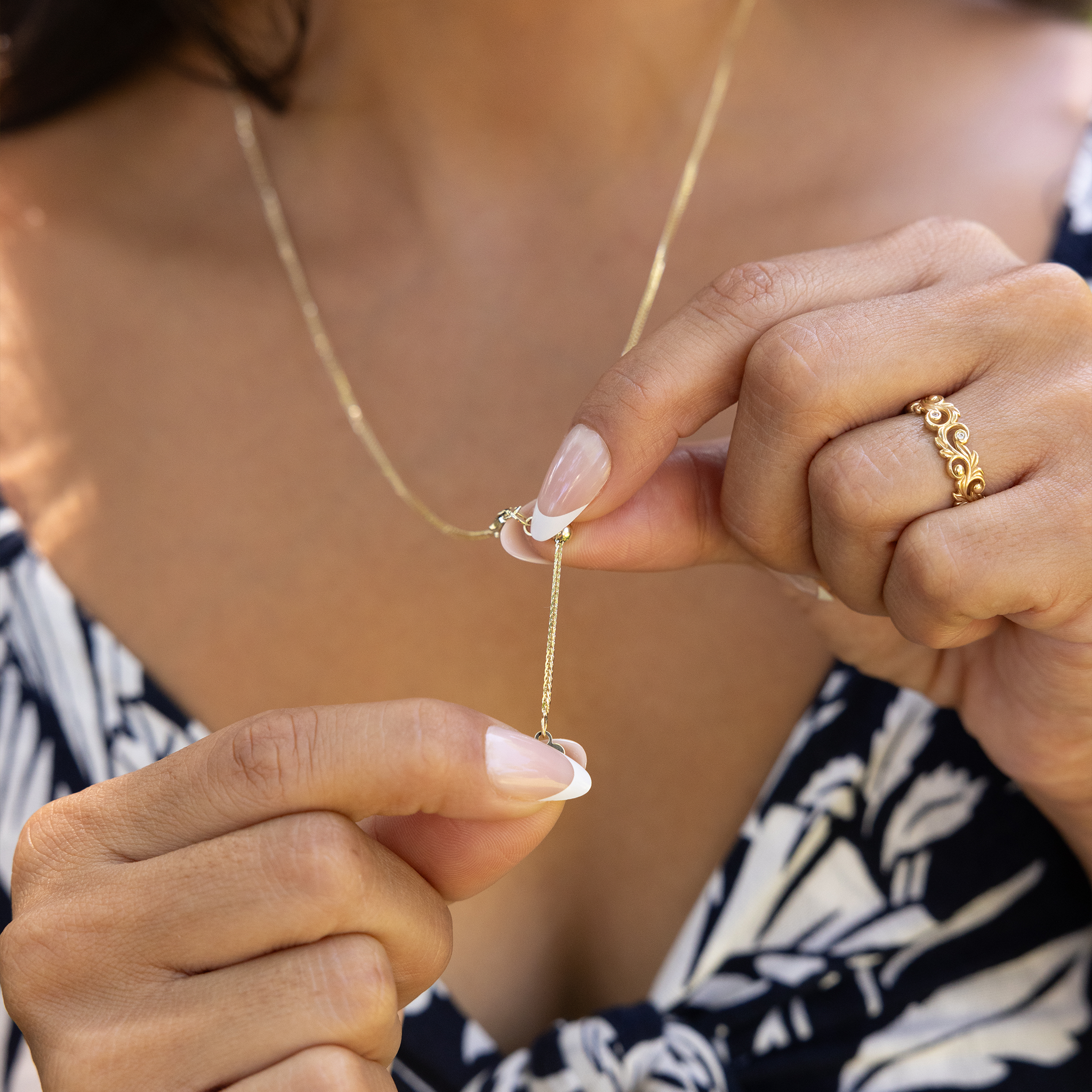 24" Adjustable 1.4mm Espiga Chain in Gold