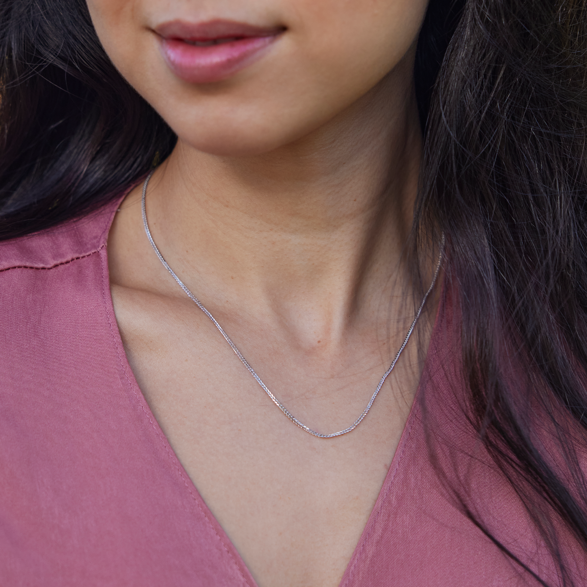 24" Adjustable 1.4mm Espiga Chain in White Gold