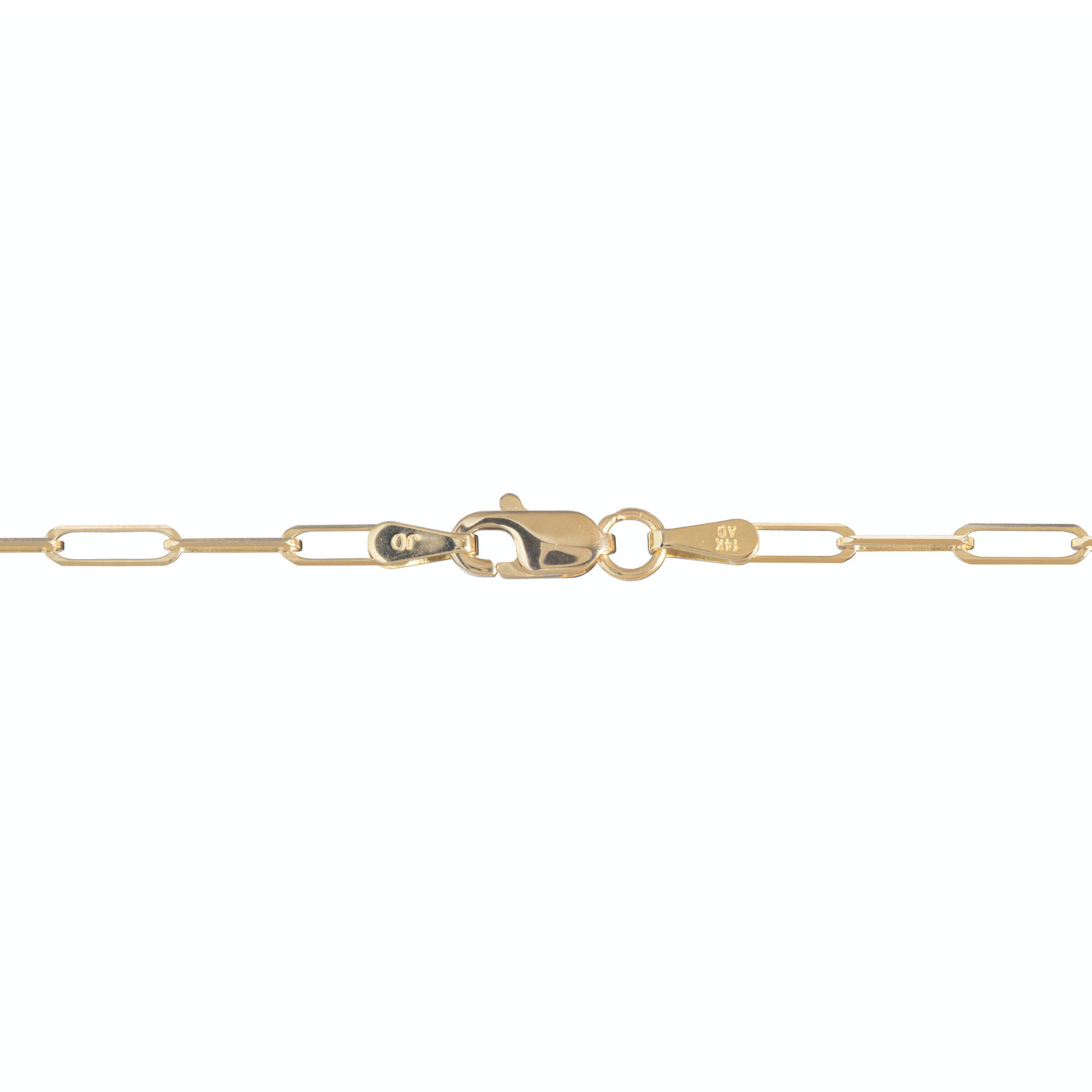 2mm Paperclip Chain in Gold