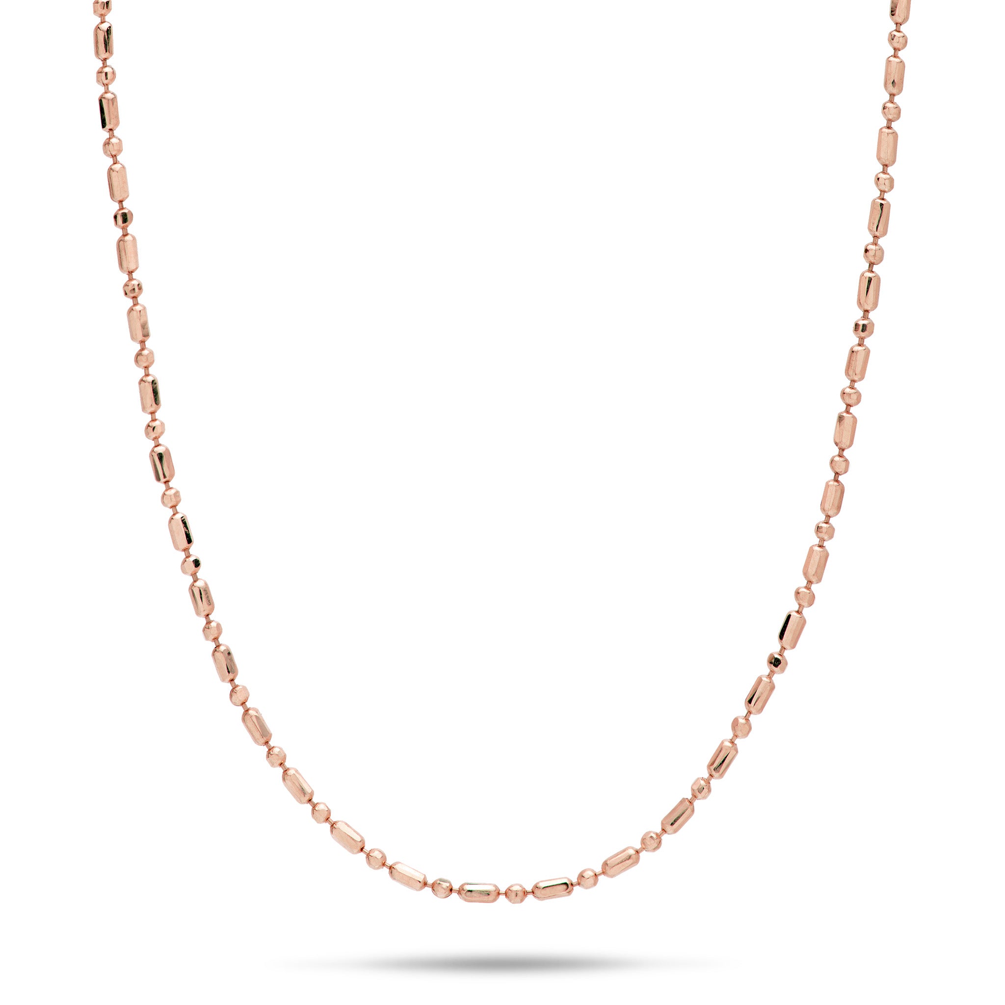 1.0mm Ball Bar Chain in 14k Rose Gold
