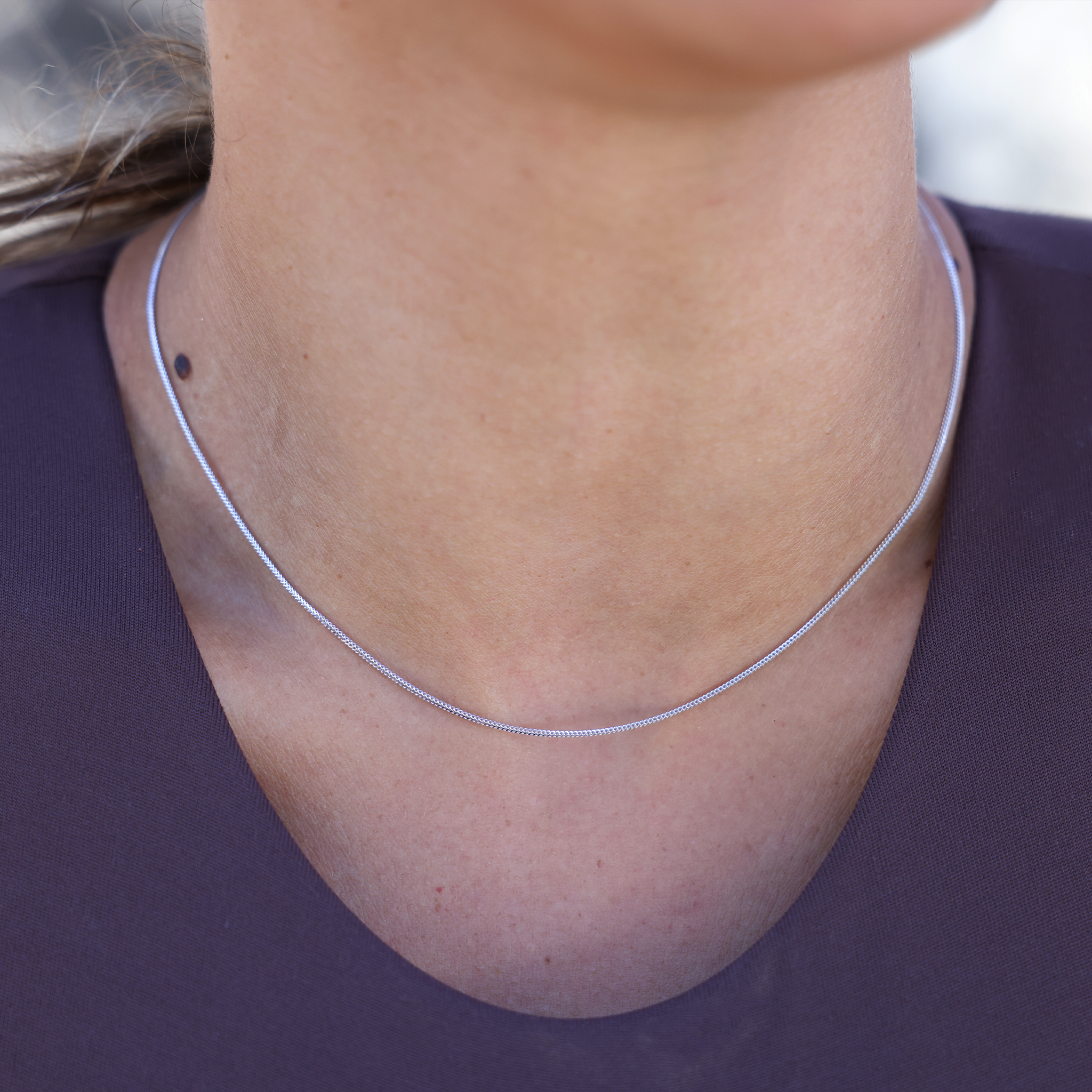 1.2mm Singapore Foxtail Chain in White Gold