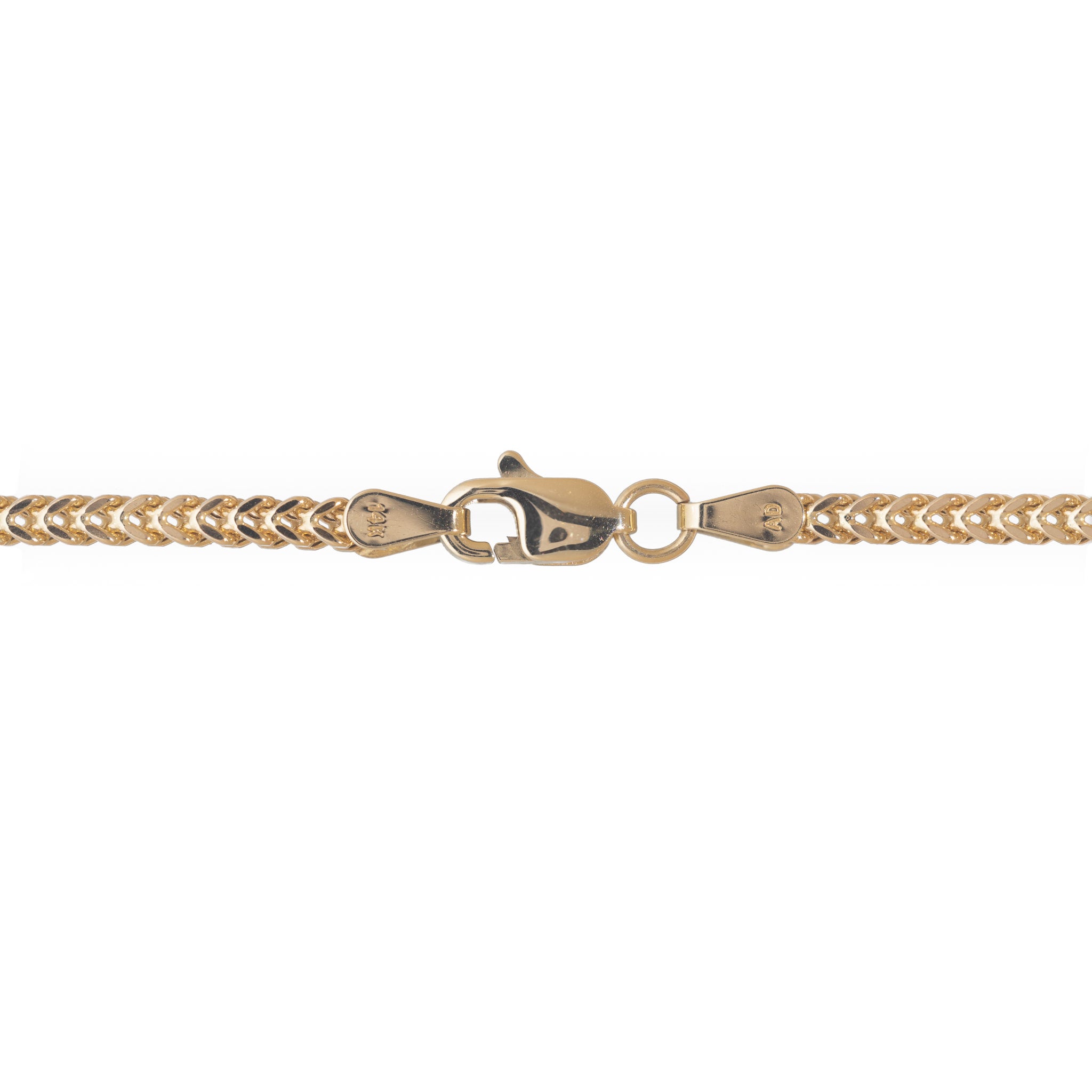 22" 2.5mm Hollow Franco Chain in Gold