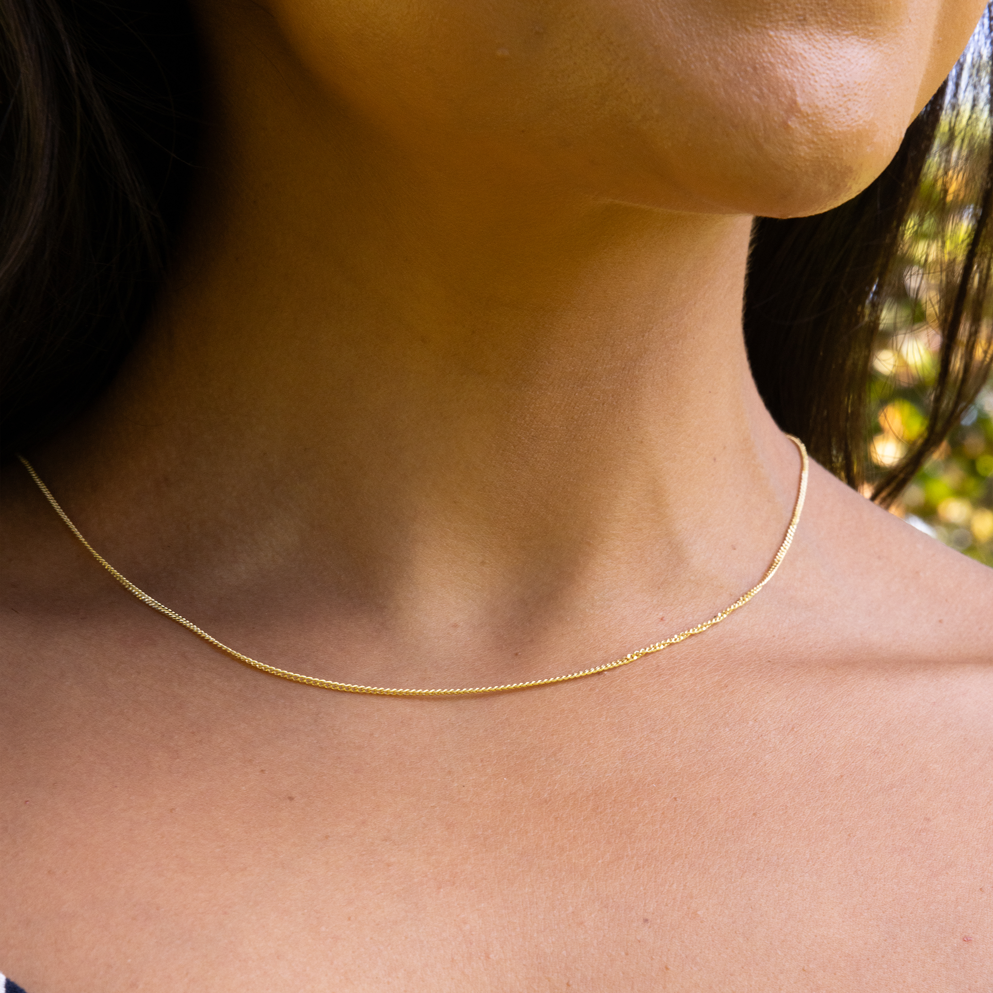18" 1.5mm Gourmette Chain in Gold