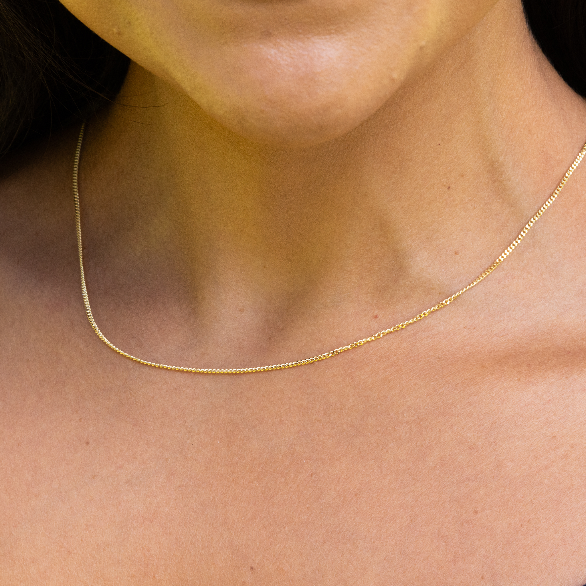 18" 1.5mm Gourmette Chain in Gold