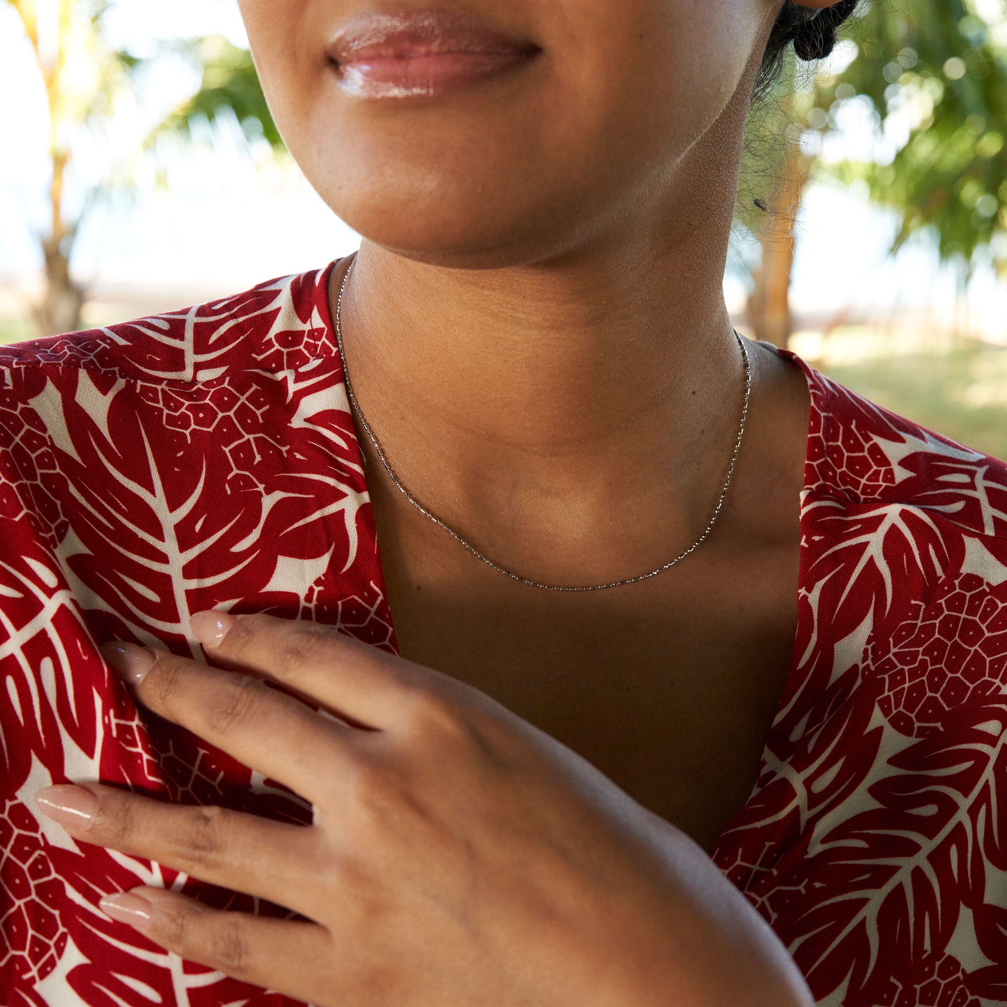 1.0mm Ball Bar Chain in Sterling Silver