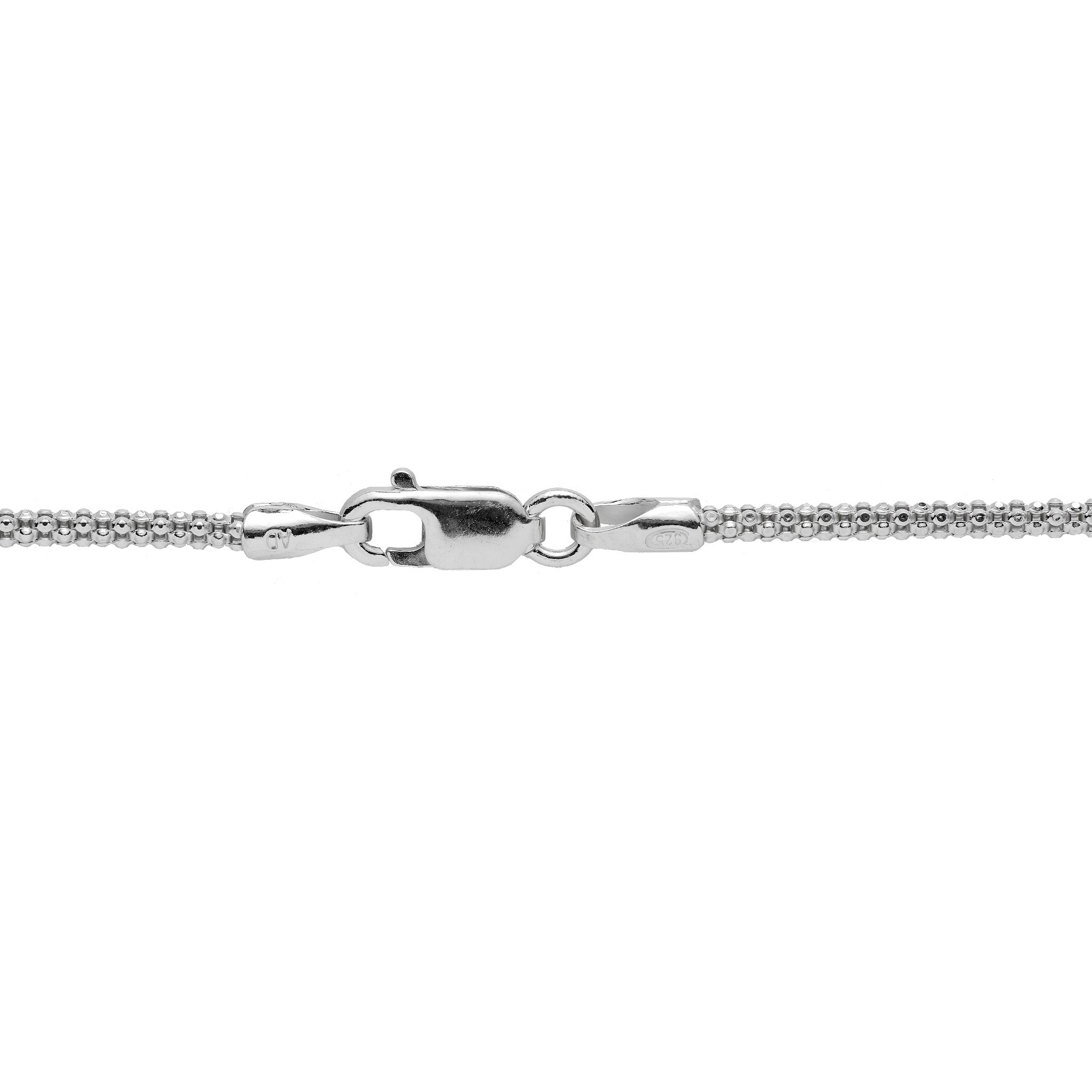1.5mm Popcorn Chain in Sterling Silver with Lobster Claw Clasp