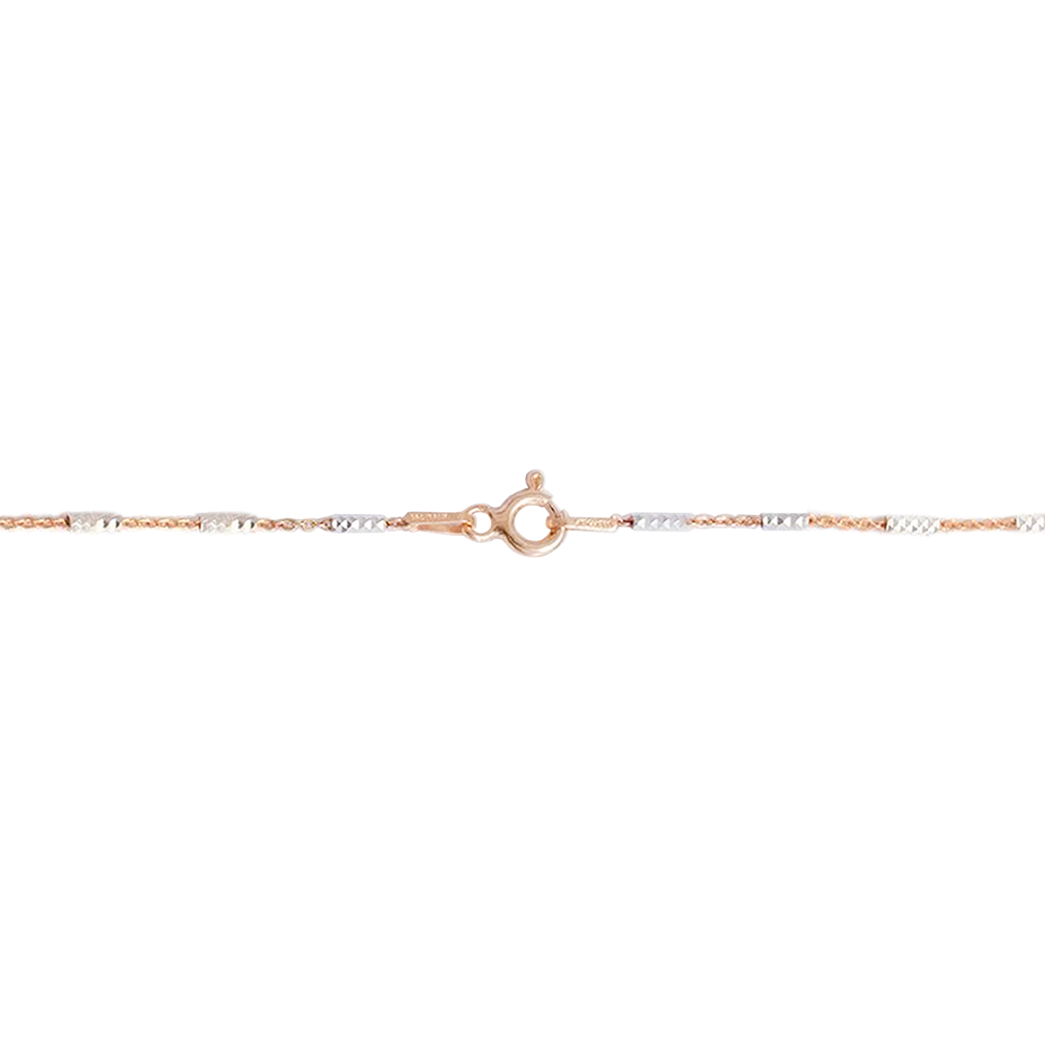 1.0mm Tube Chain in Two Tone Sterling Silver