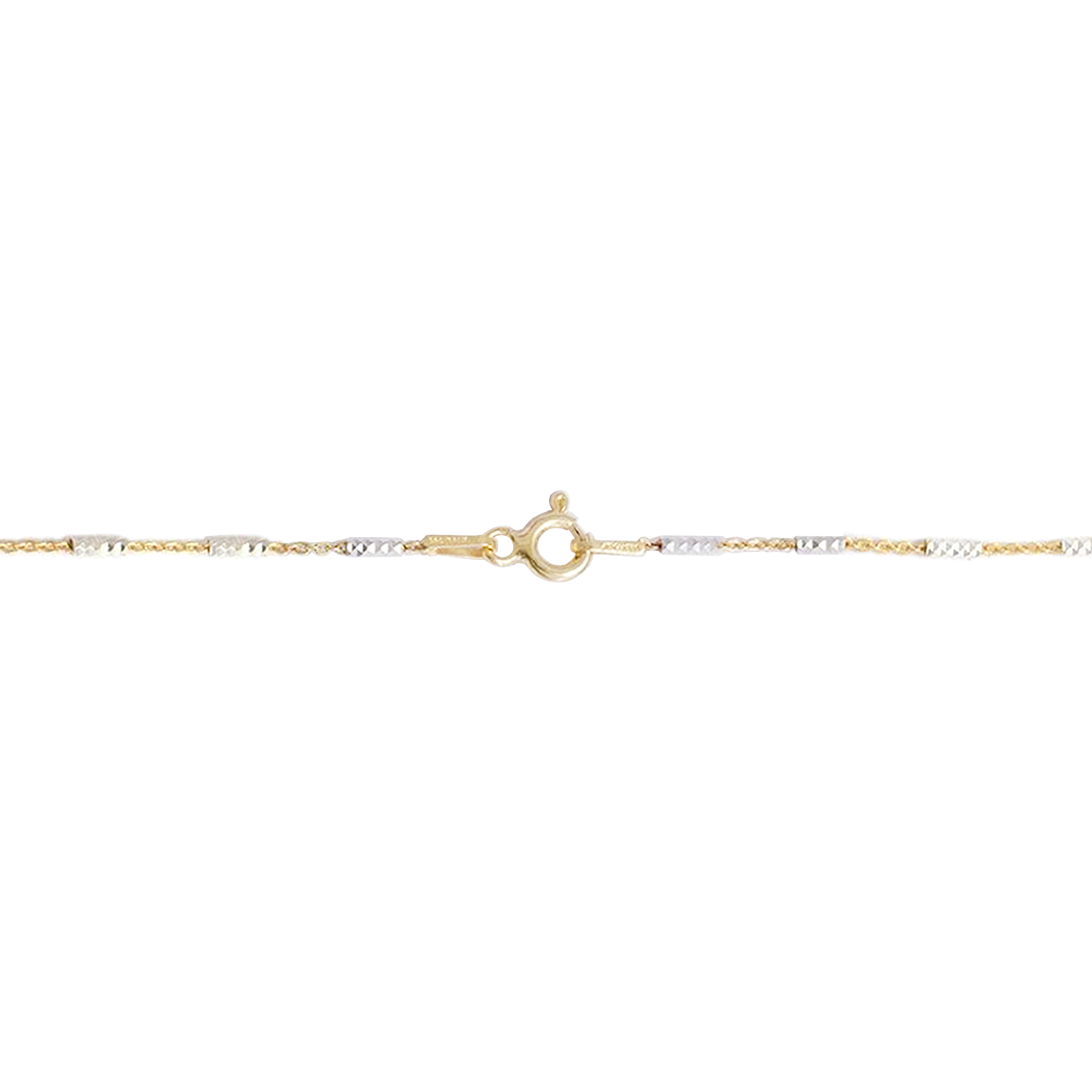1.0mm Tube Chain in Two Tone Sterling Silver