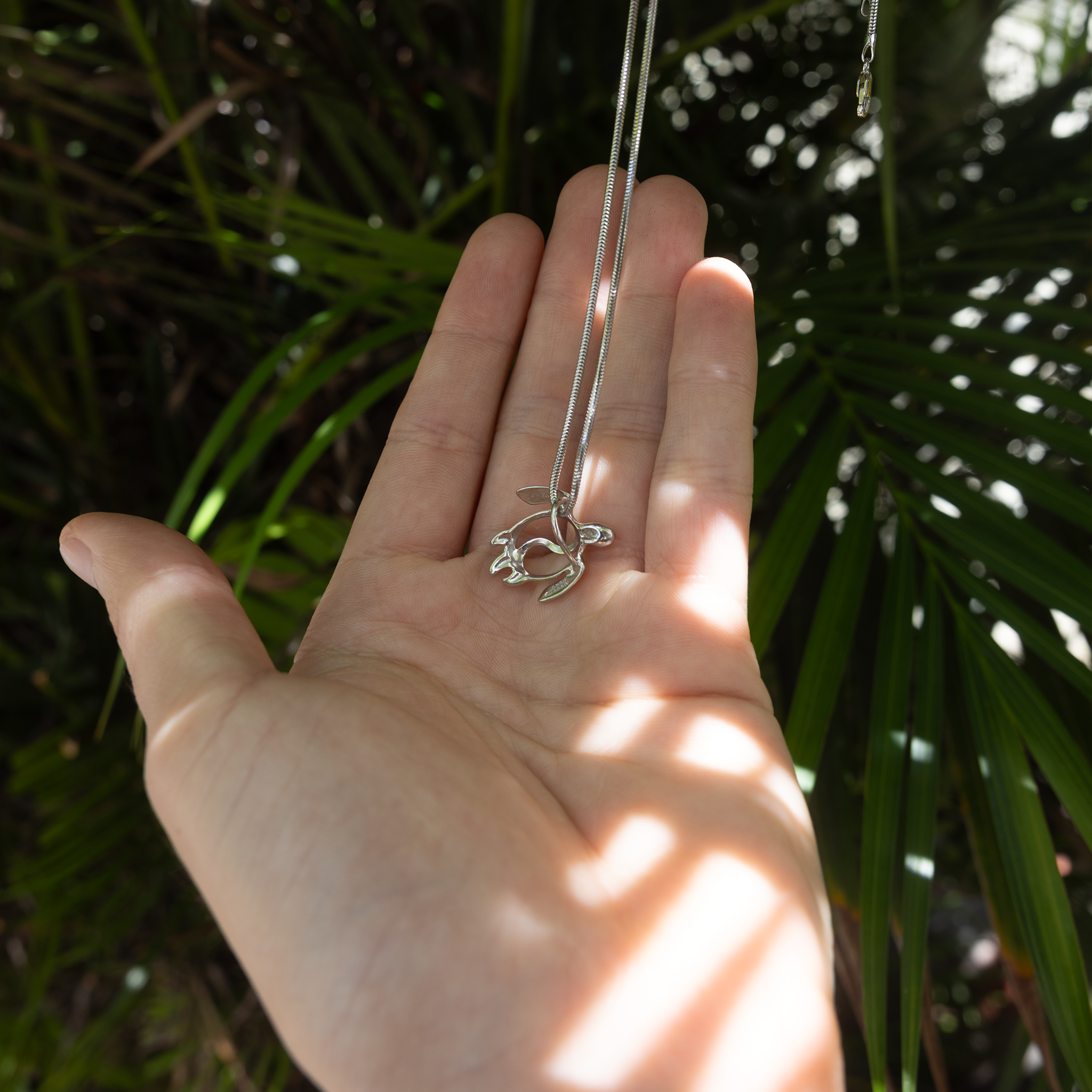 Honu Yin Yang Pendant in Sterling Silver - 21mm