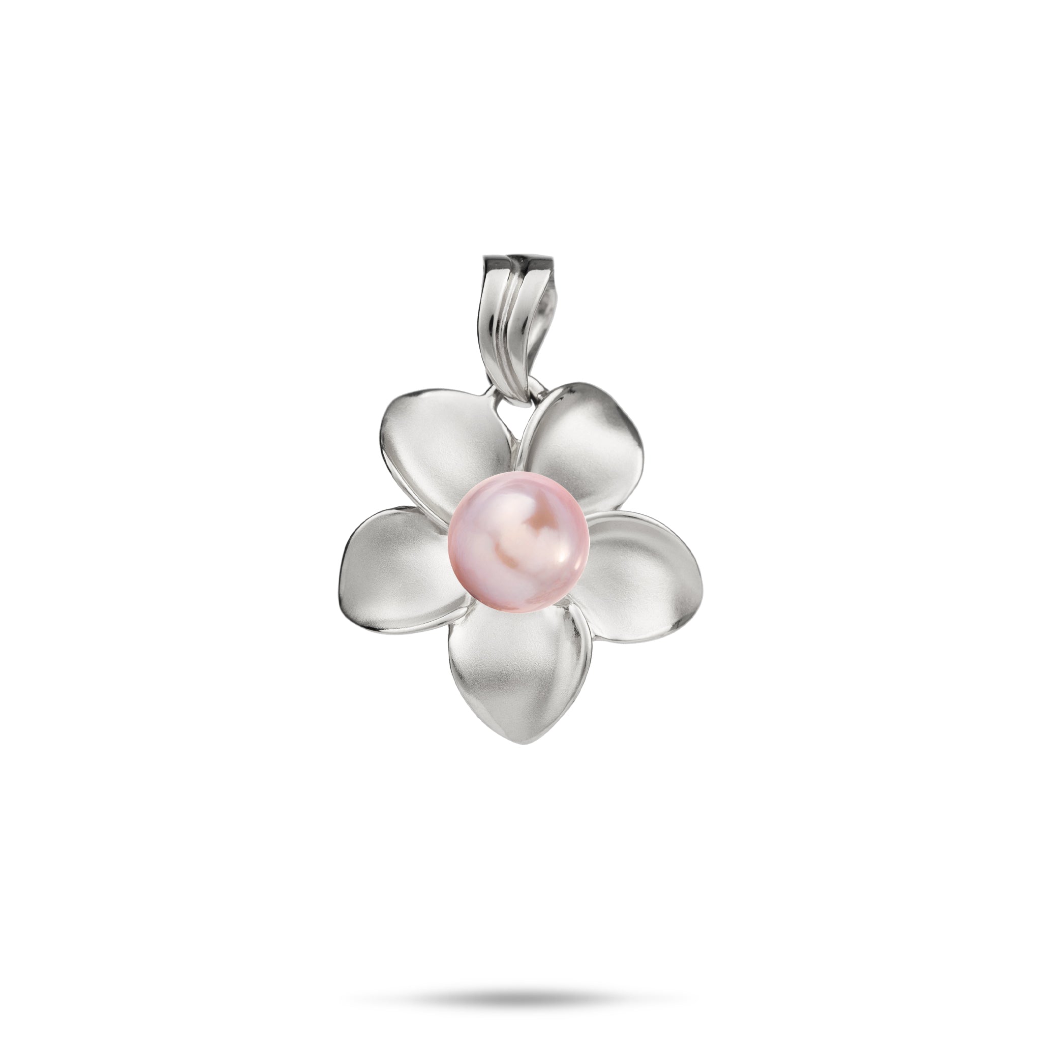 Pick A Pearl Plumeria Pendant in White Gold - 18mm