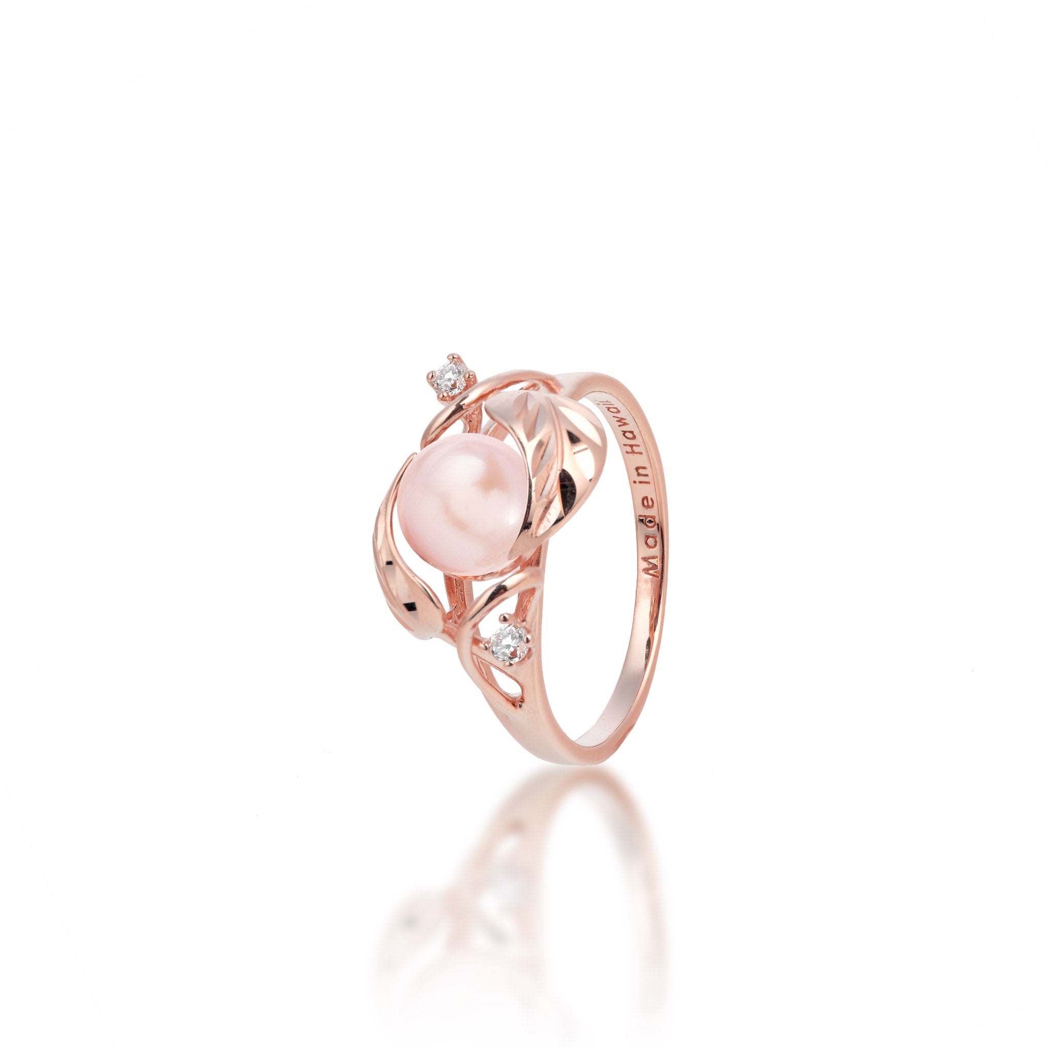 Pick A Pearl Maile Ring in Rose Gold with Diamonds
