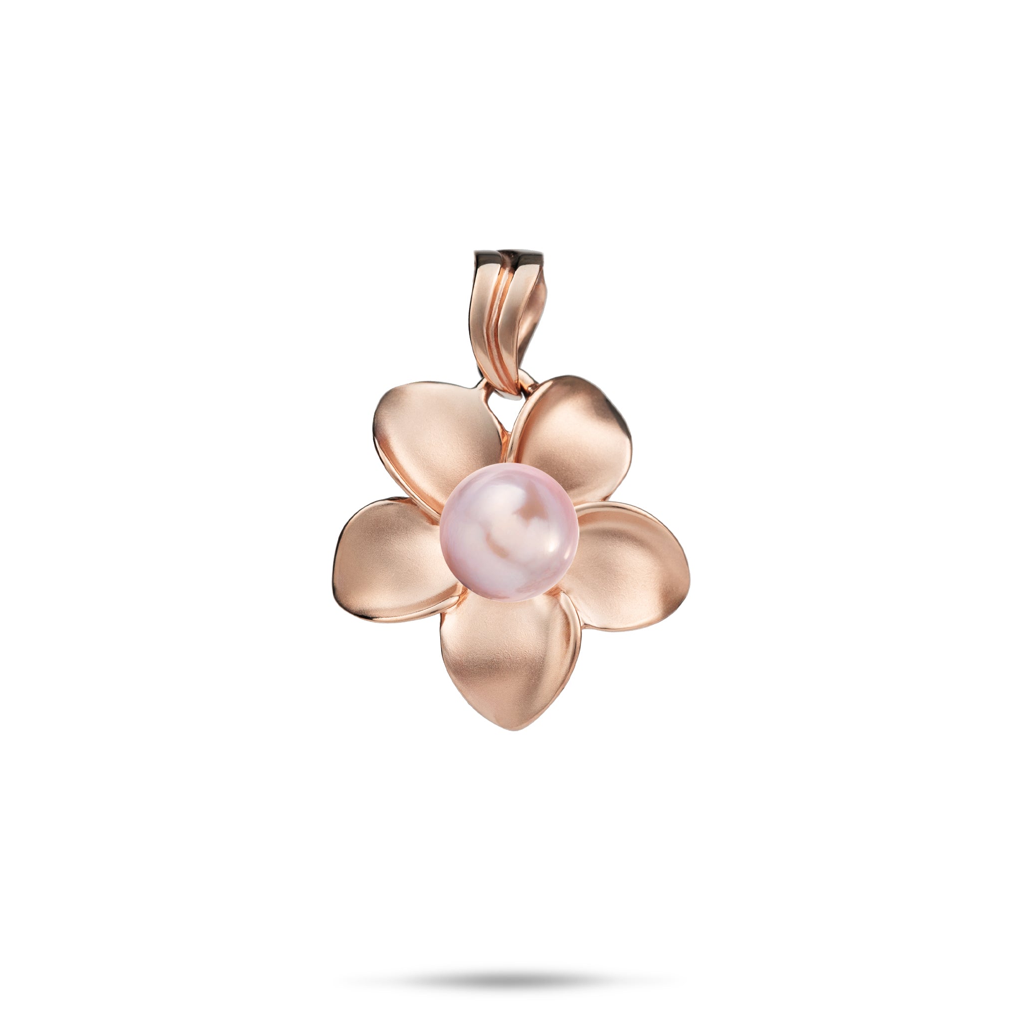 Pick A Pearl Plumeria Pendant in Rose Gold - 18mm