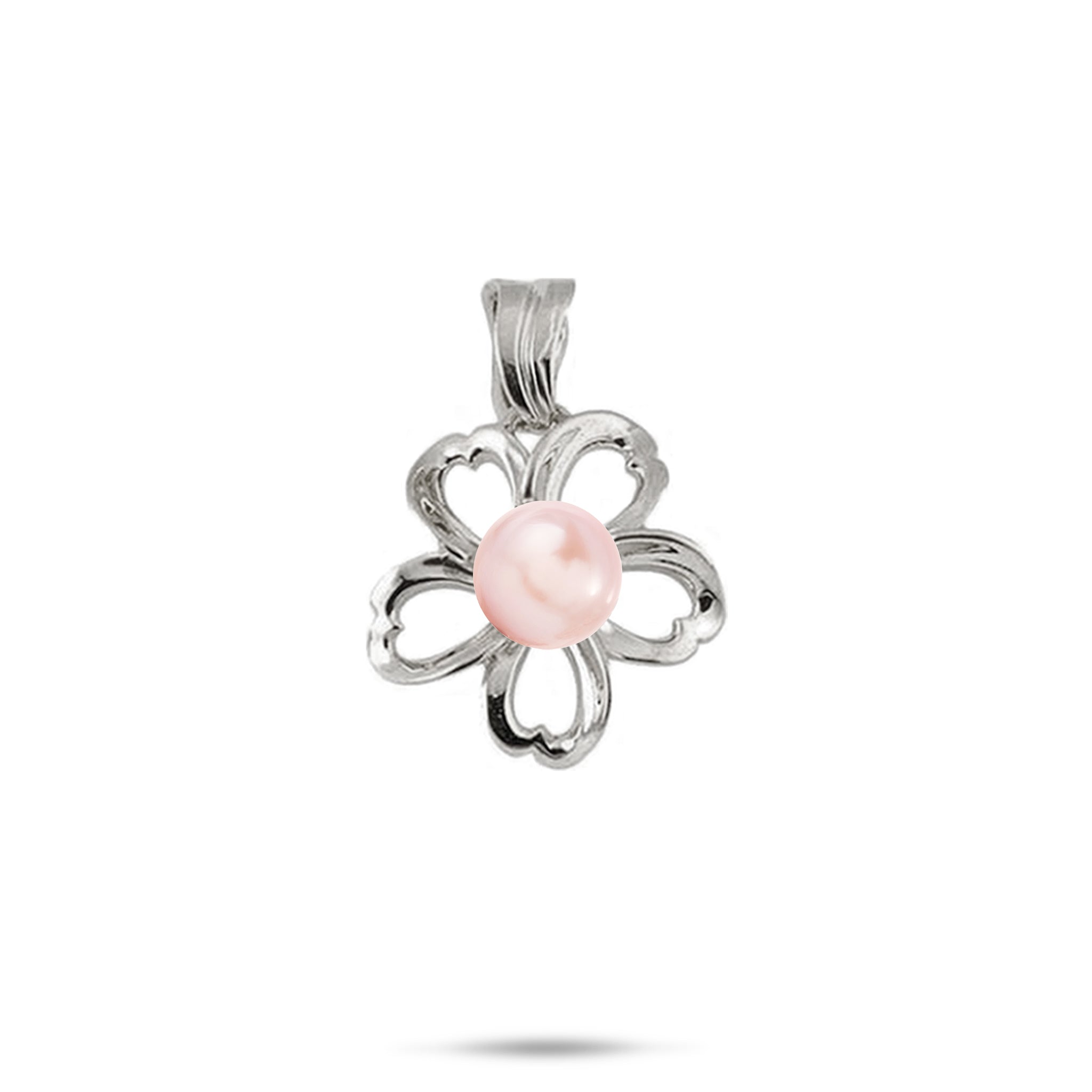 Pick A Pearl Plumeria Pendant in White Gold - 17mm