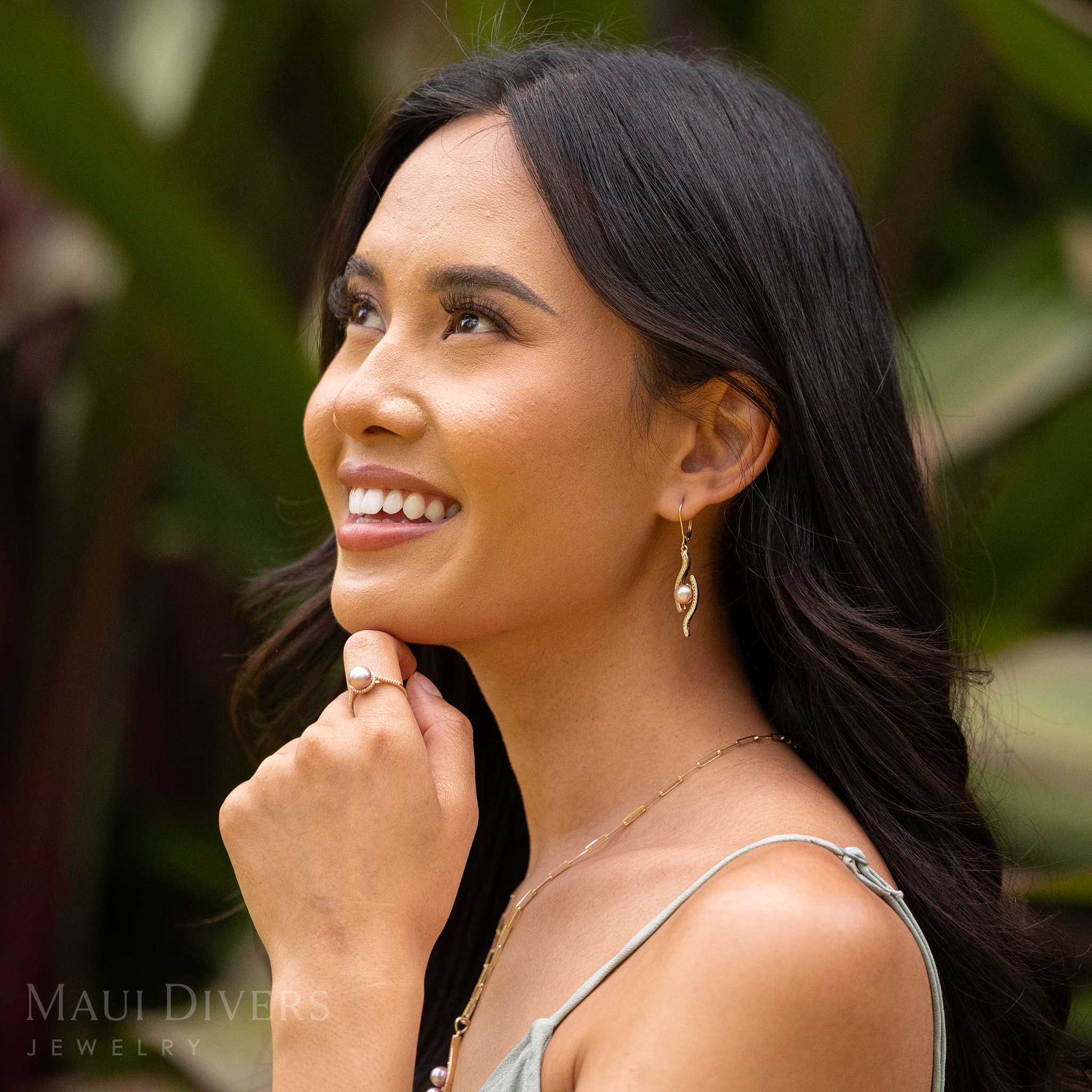 Pick A Pearl Halo Ring in Gold with Diamonds