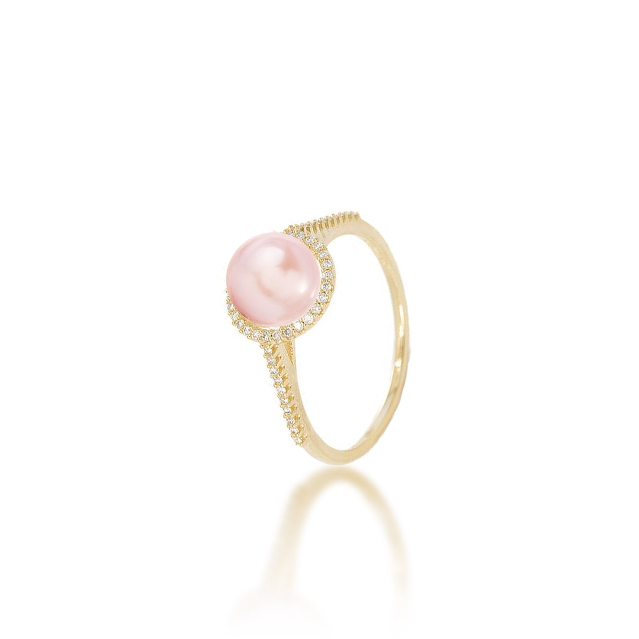 Pick A Pearl Halo Ring in Gold with Diamonds
