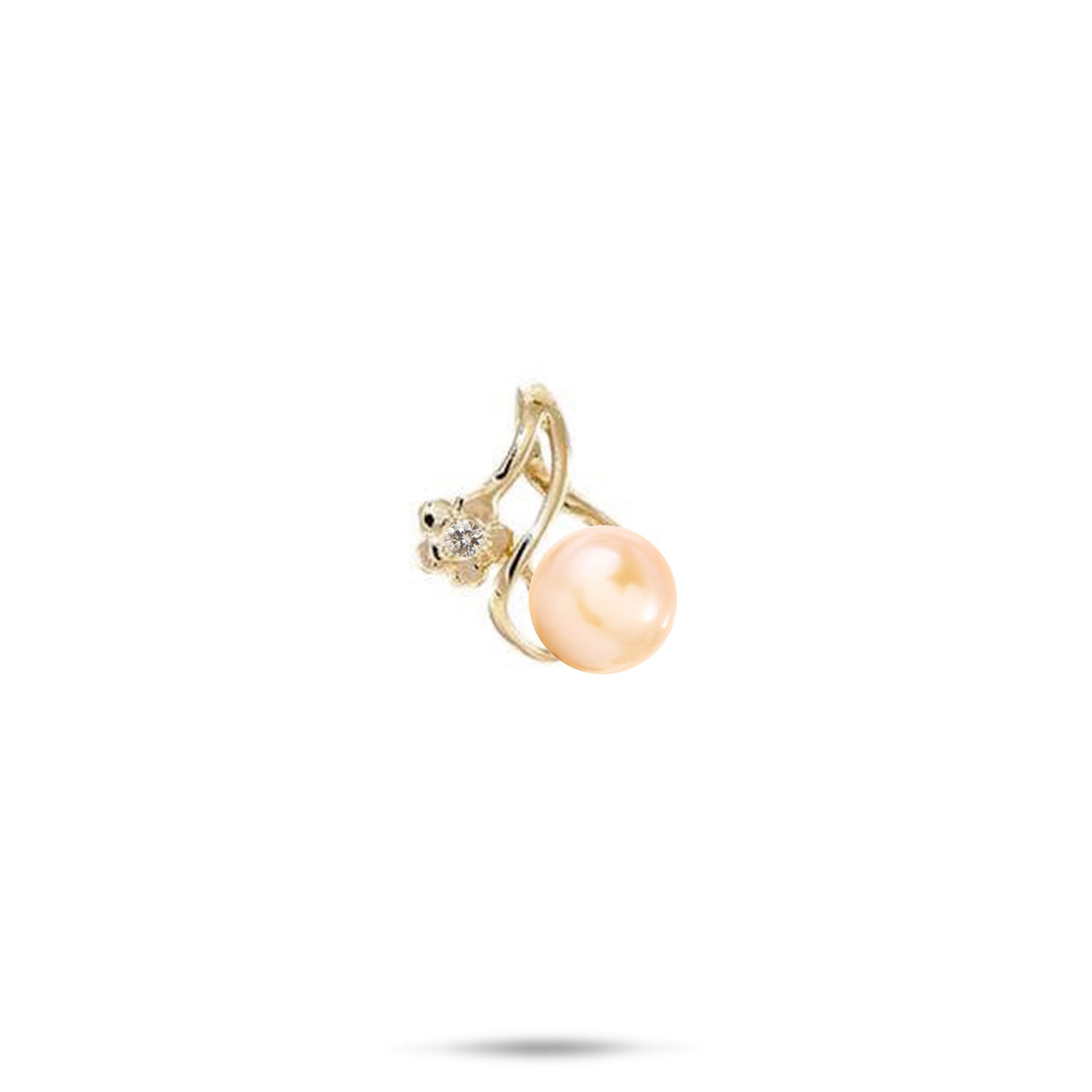 Pick A Pearl Plumeria Pendant in Gold with Diamond
