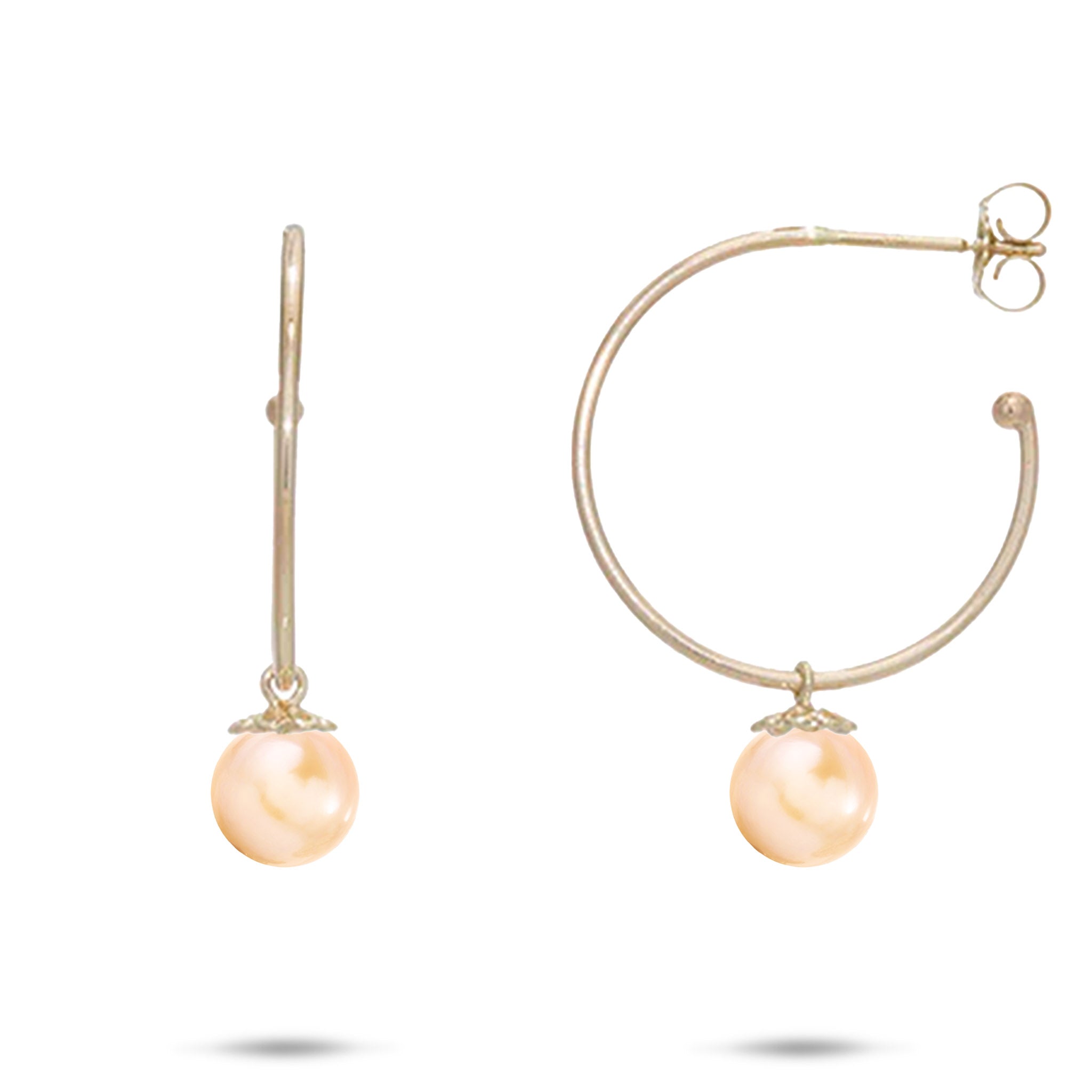 Pick A Pearl Hoop Earrings in Gold