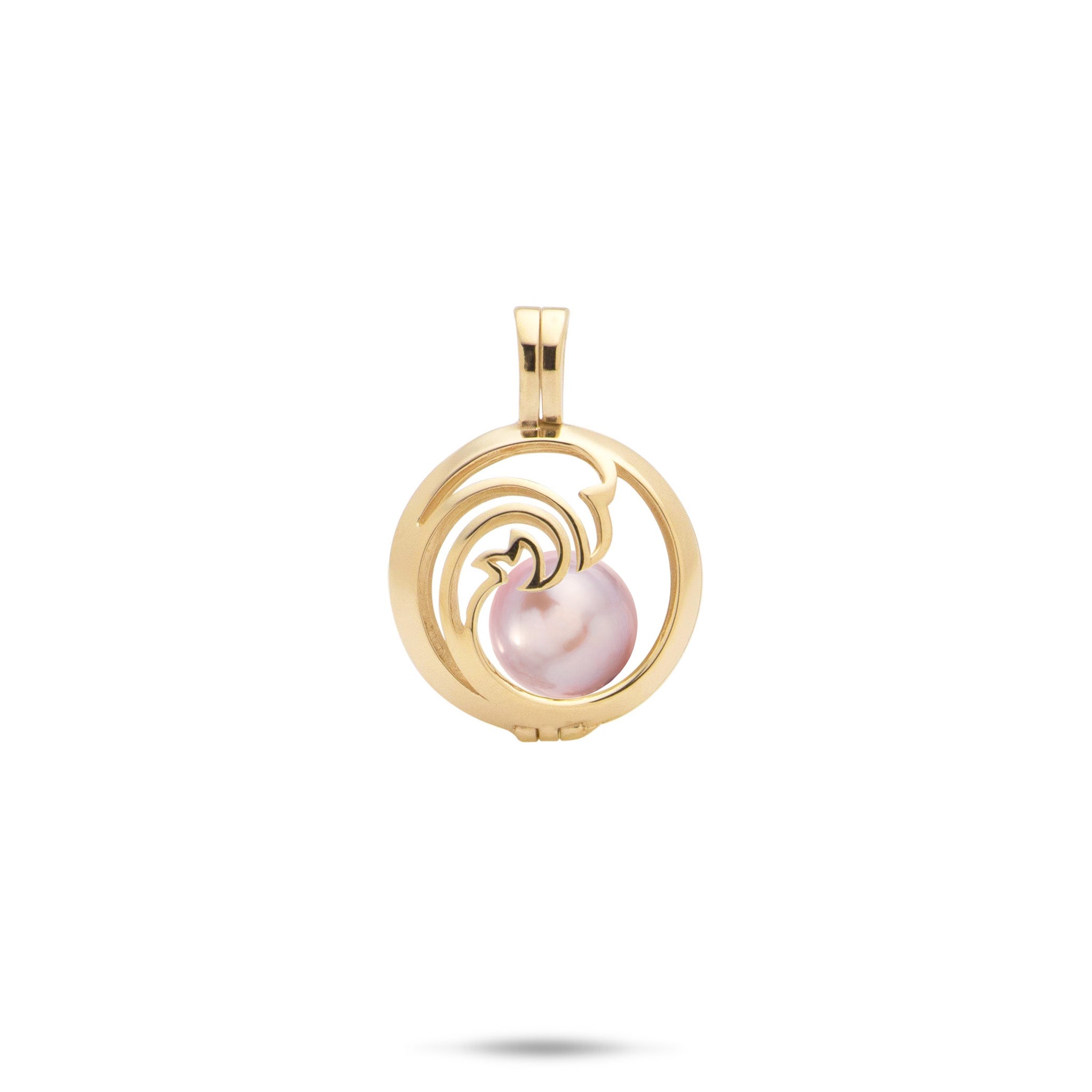 Pick A Pearl Nalu Cage Pendant in Gold with a Lavender Freshwater Pearl