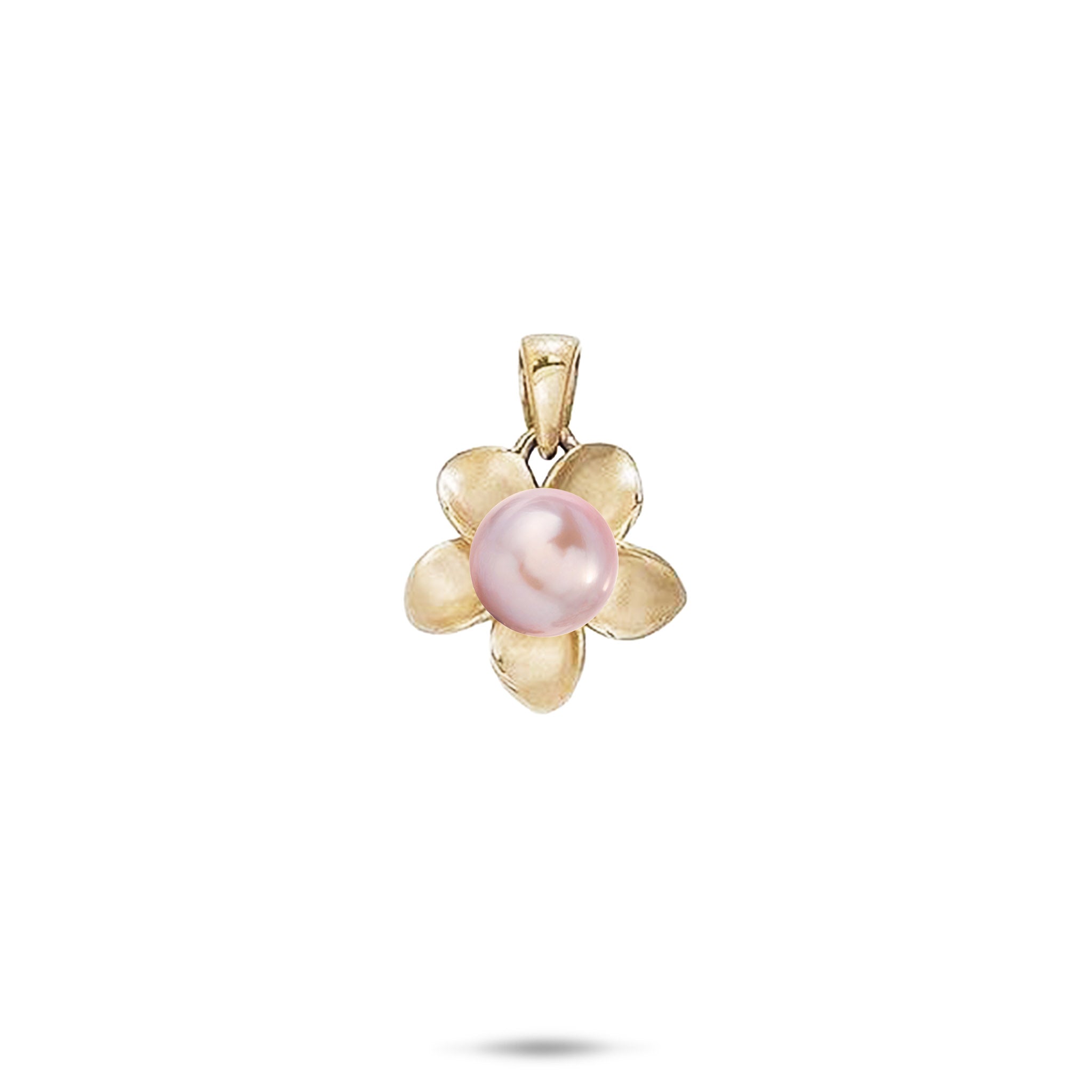 Pick A Pearl Plumeria Pendant in Gold - 13mm