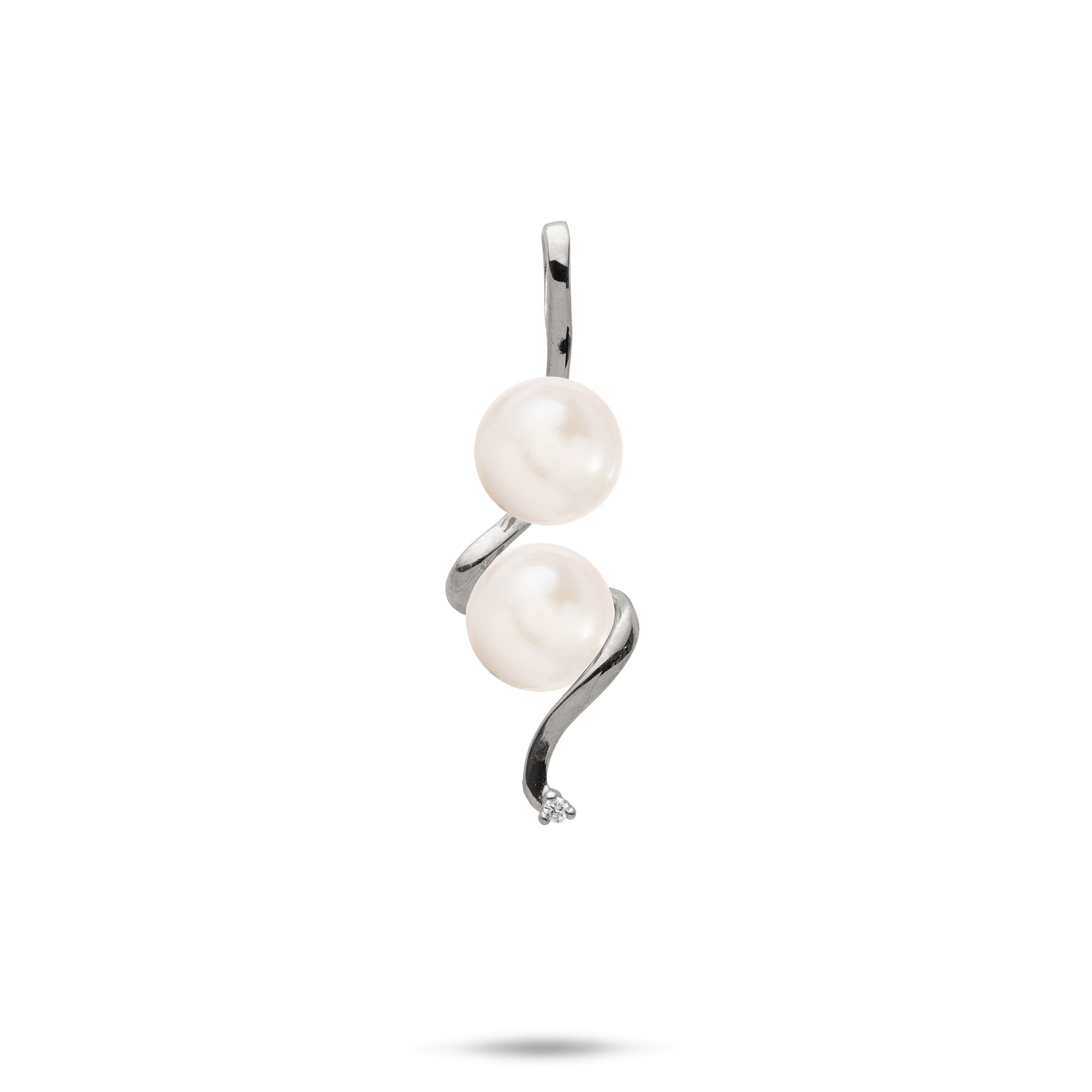Pick A Pearl Waterfall Pendant in White Gold with Diamond