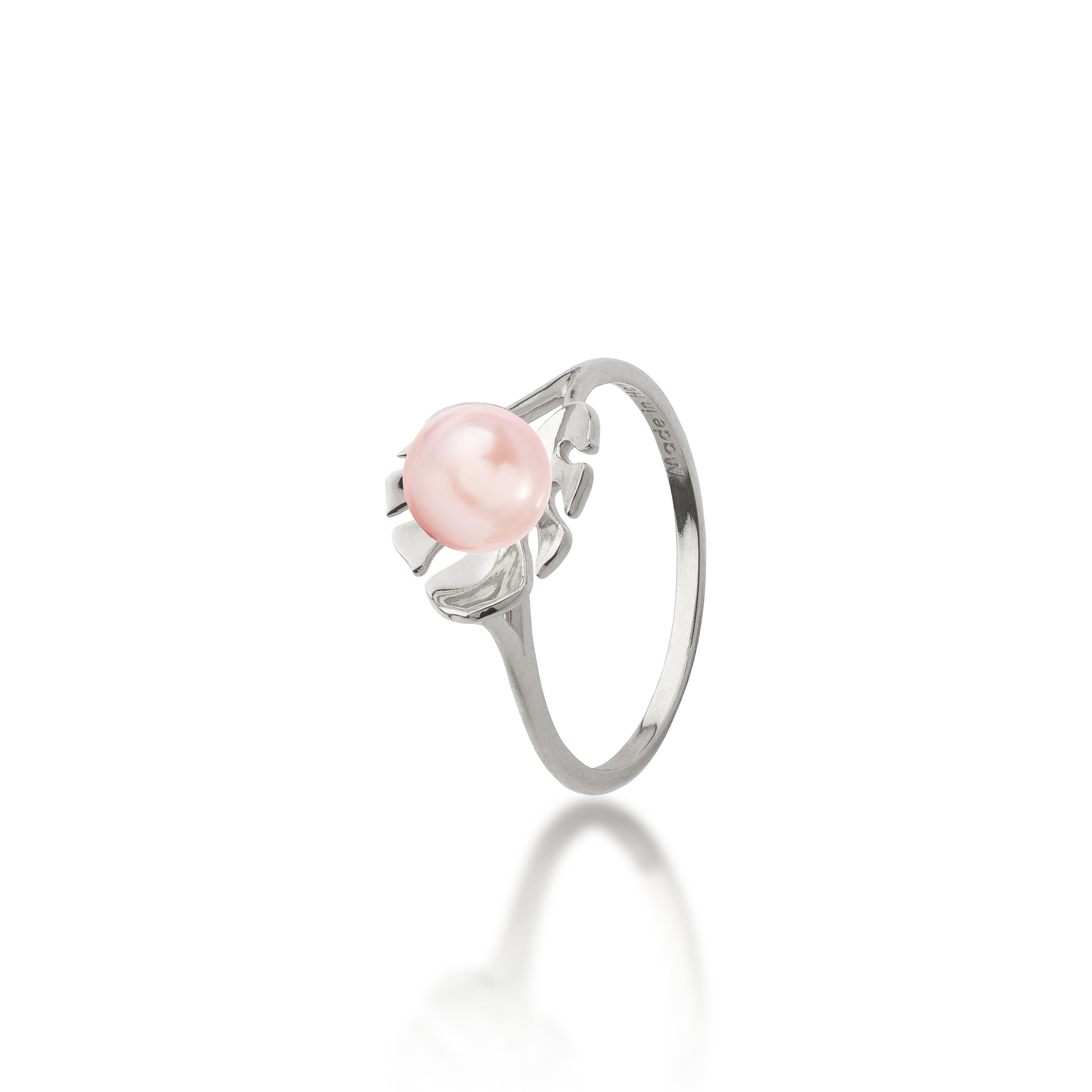 Pick A Pearl Monstera Ring in White Gold