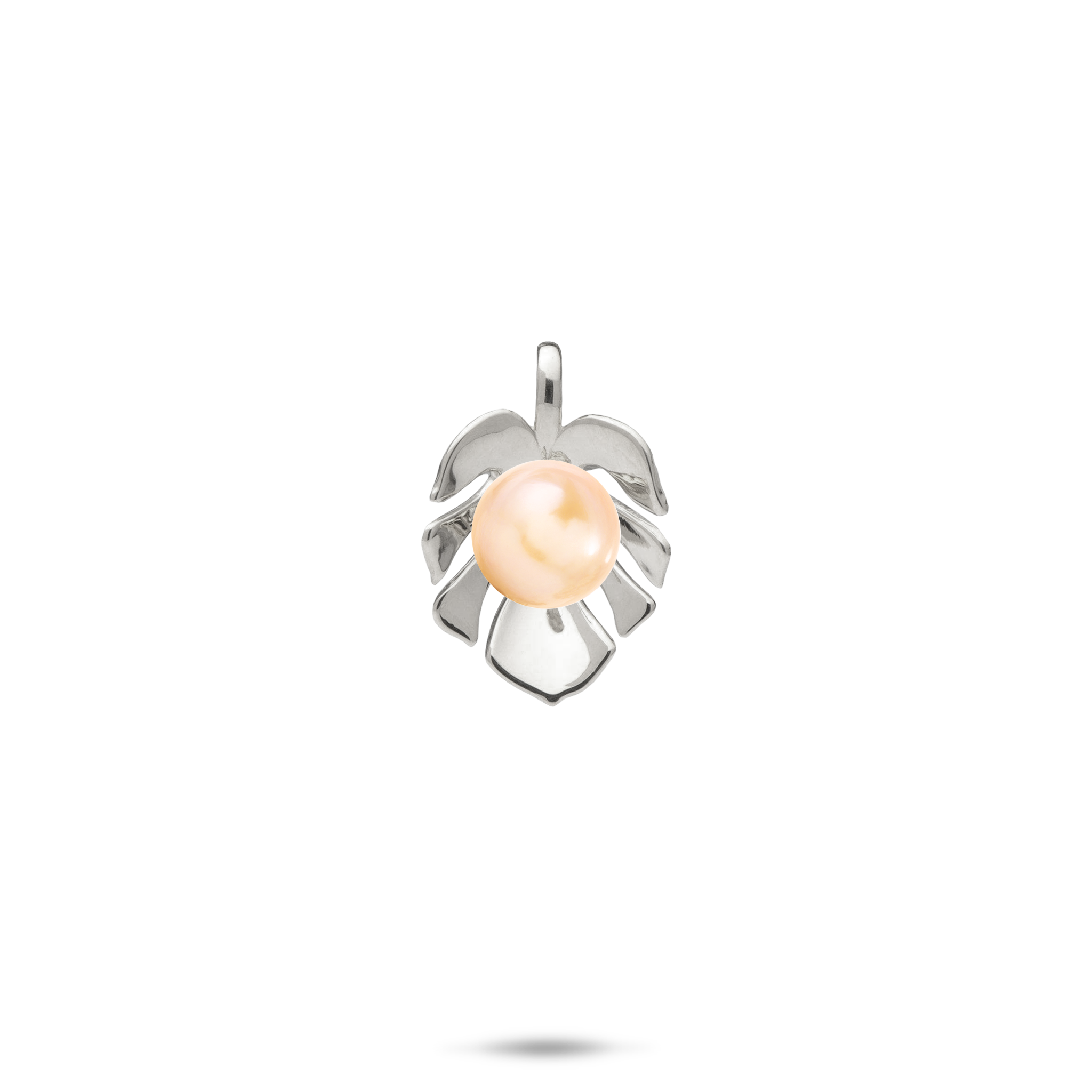 Pick A Pearl Monstera Pendant in White Gold