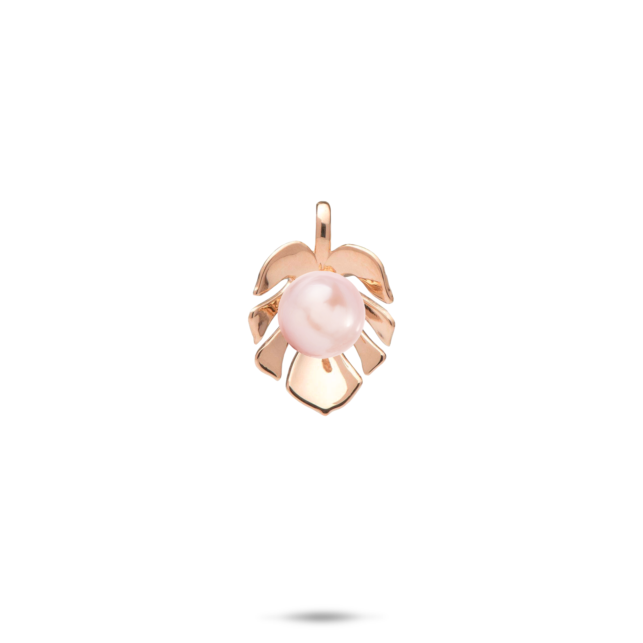 Pick A Pearl Monstera Pendant in Rose Gold