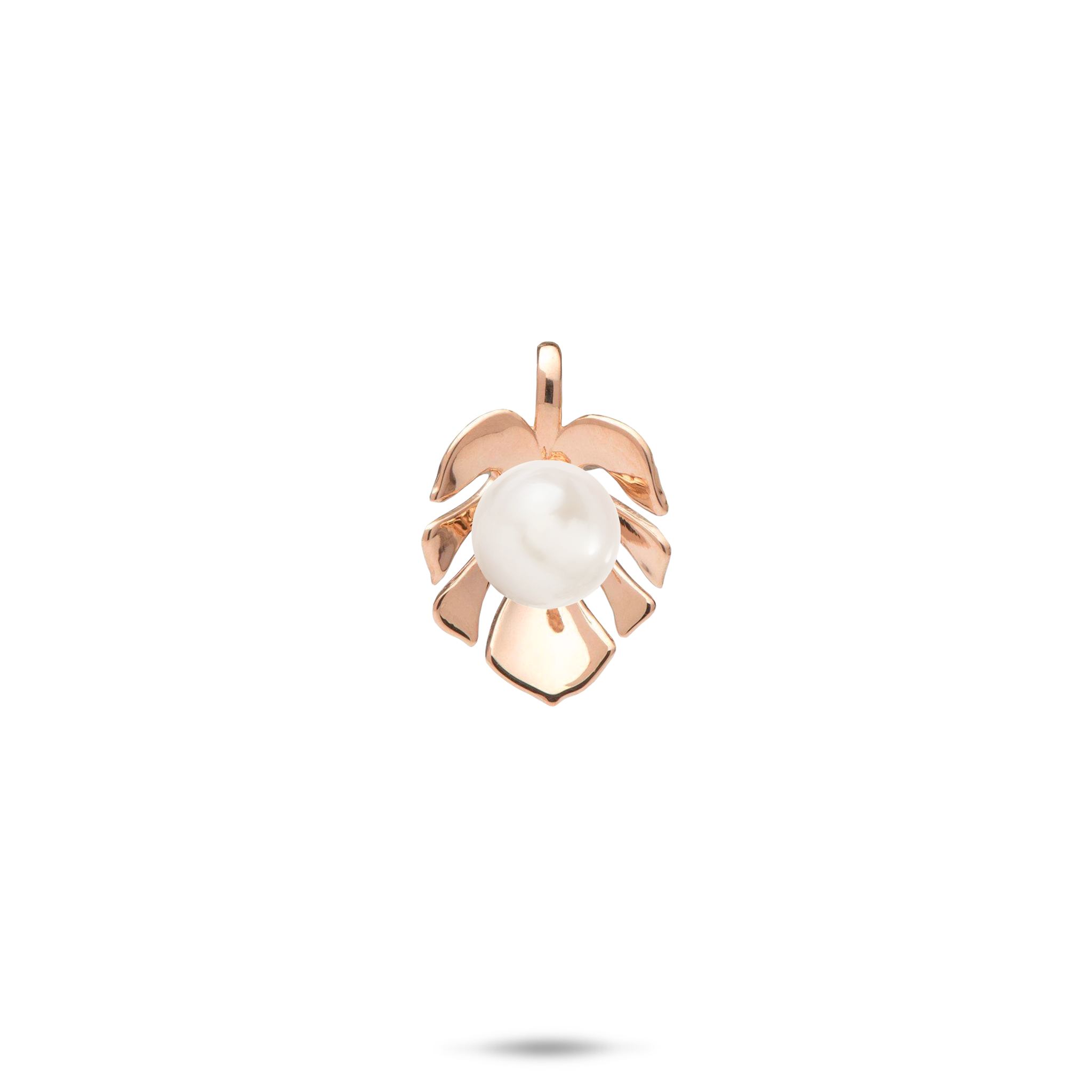Pick A Pearl Monstera Pendant in Rose Gold