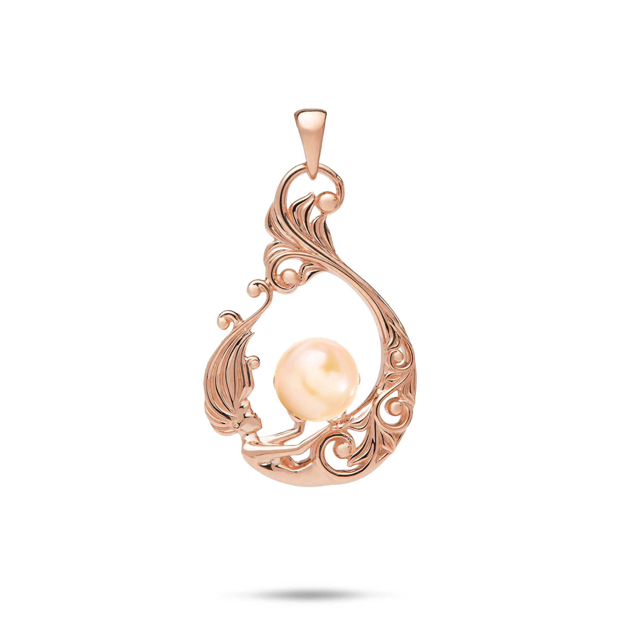 Pick A Pearl Living Heirloom Mermaid Pendant in Rose Gold - 27mm