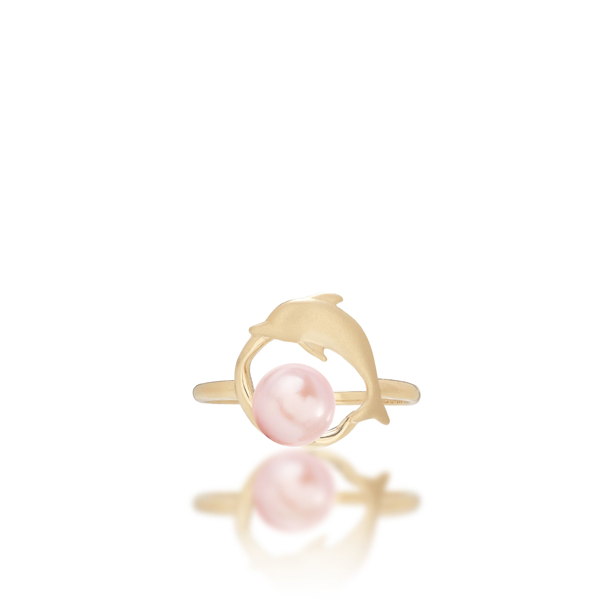 Pick A Pearl Bubble Dolphin Ring in Gold - 13mm