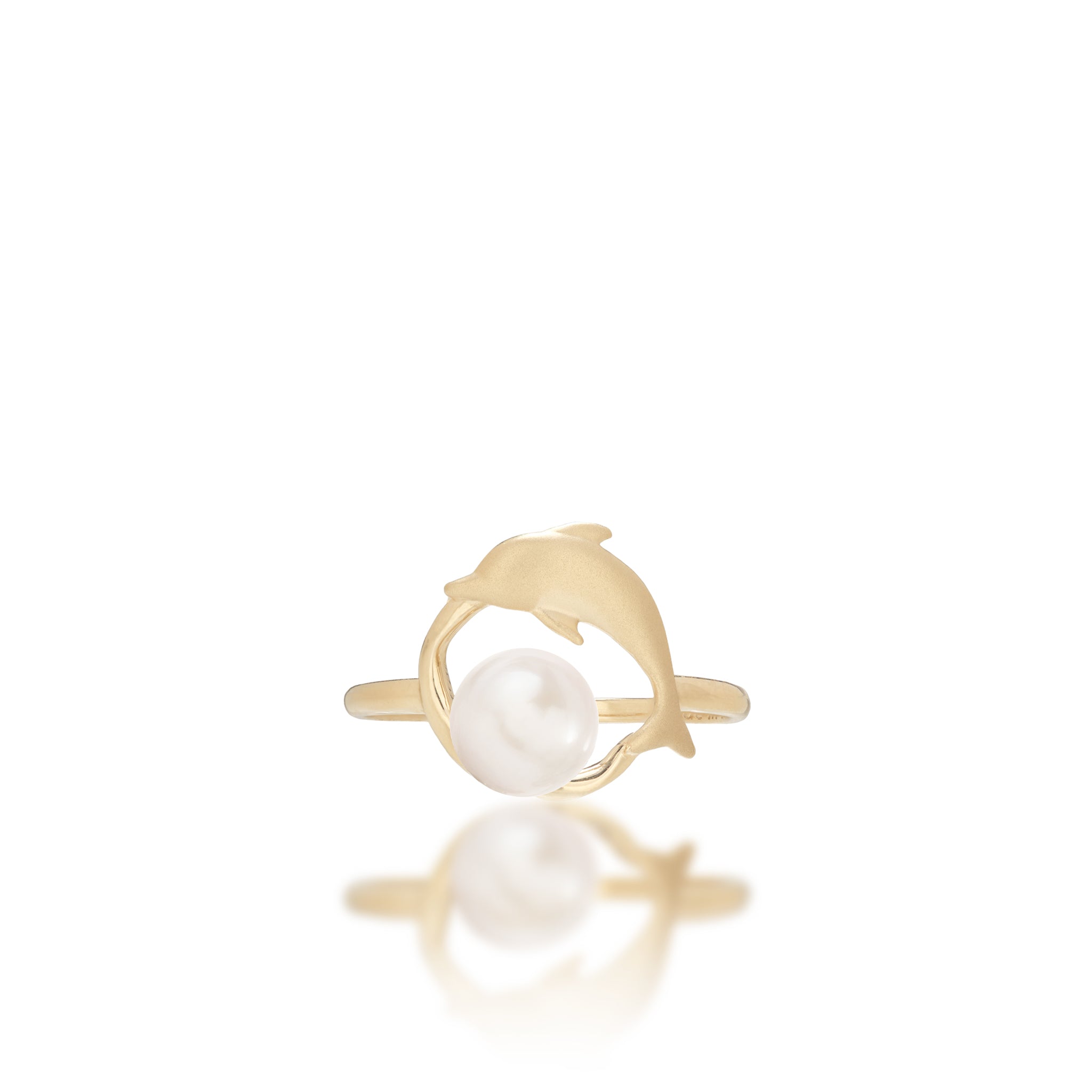 Pick A Pearl Bubble Dolphin Ring in Gold - 13mm
