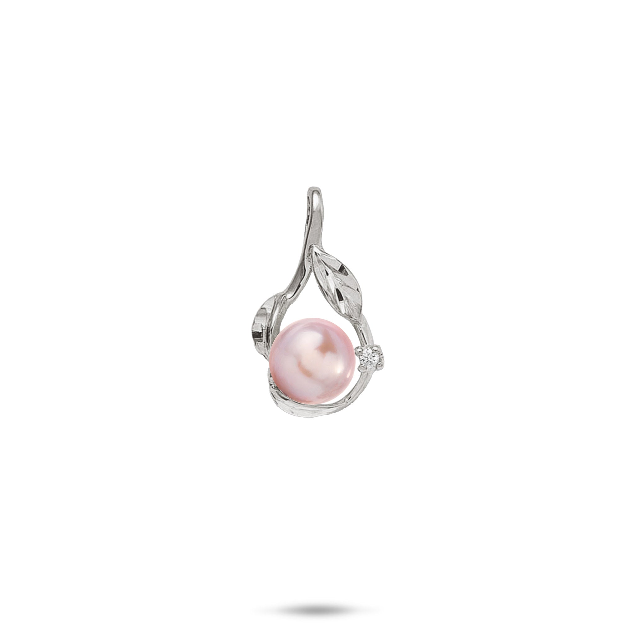 Pick A Pearl Maile Pendant in White Gold with Diamond