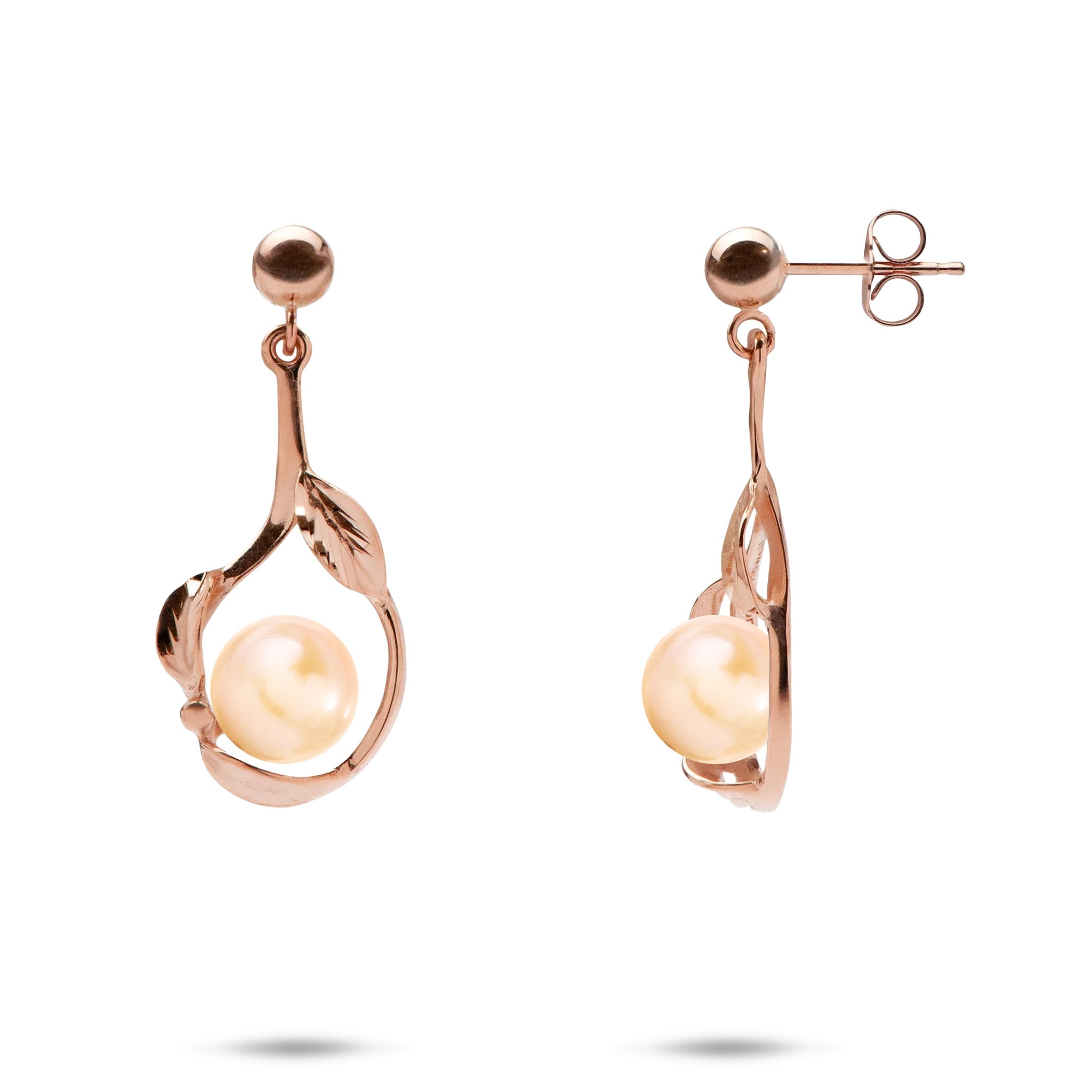 Pick A Pearl Maile Earrings in Rose Gold