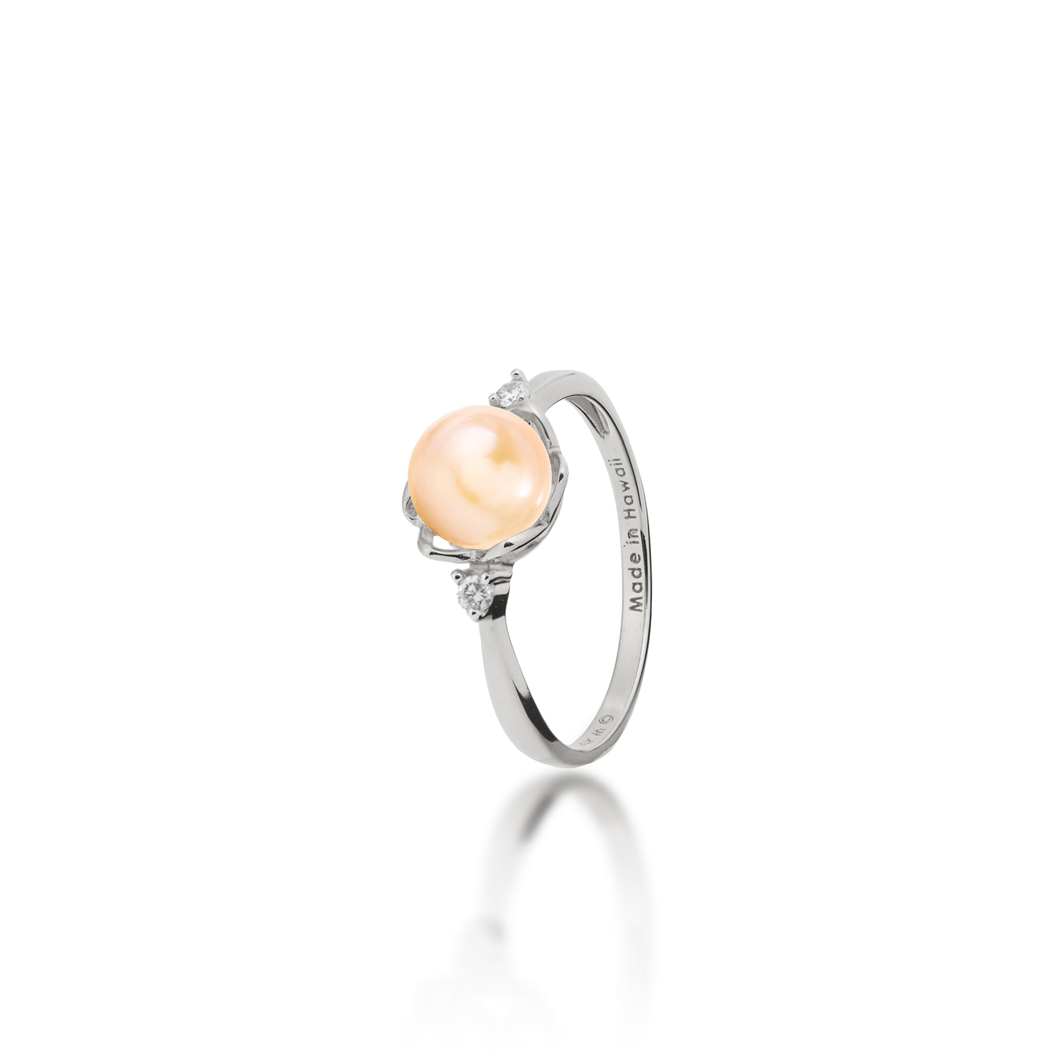 Pick A Pearl Crown Ring in White Gold with Diamonds