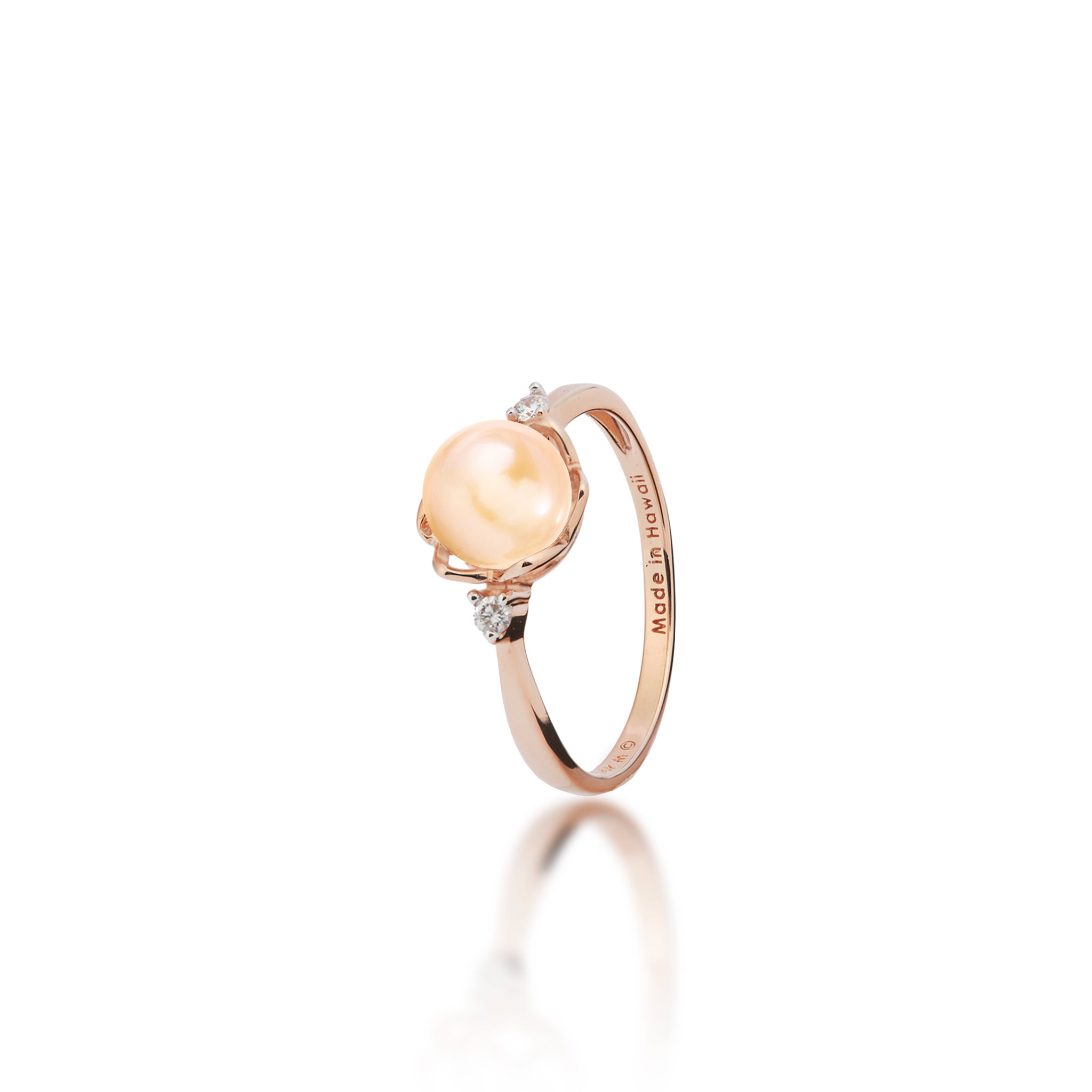 Pick A Pearl Crown Ring in Rose Gold with Diamonds